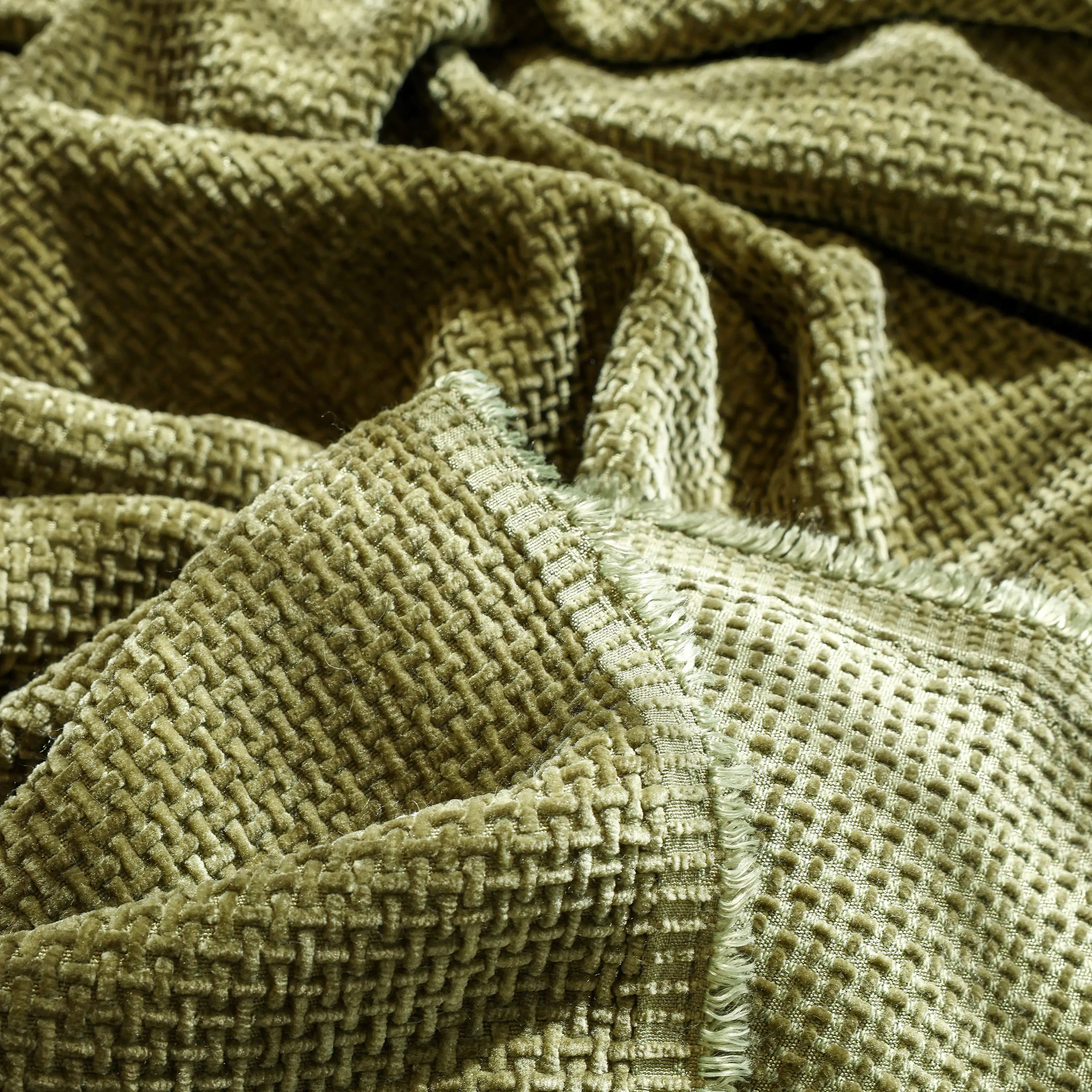 Reversible Chenille Sofa Throw with Fringe
