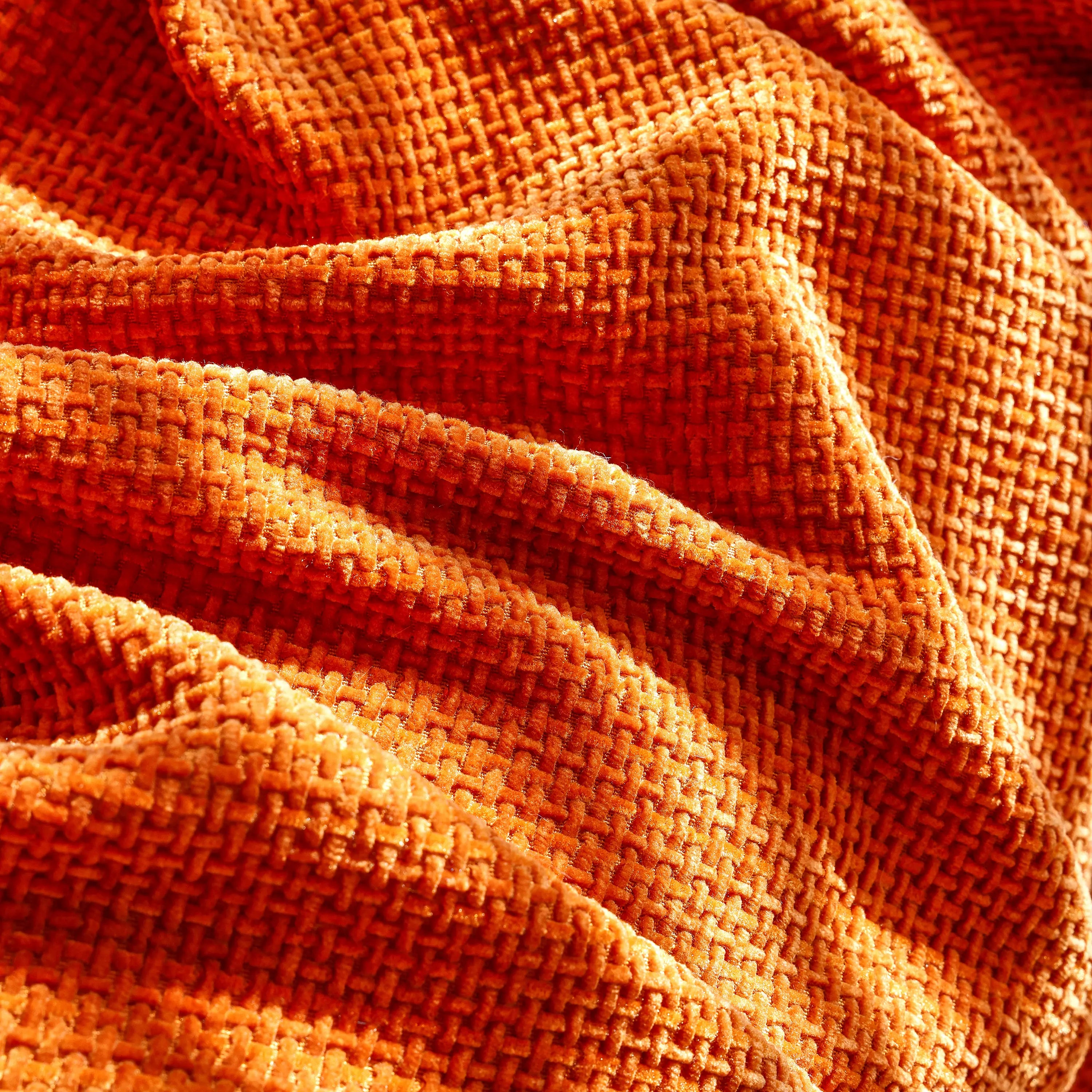 Reversible Chenille Sofa Throw with Fringe