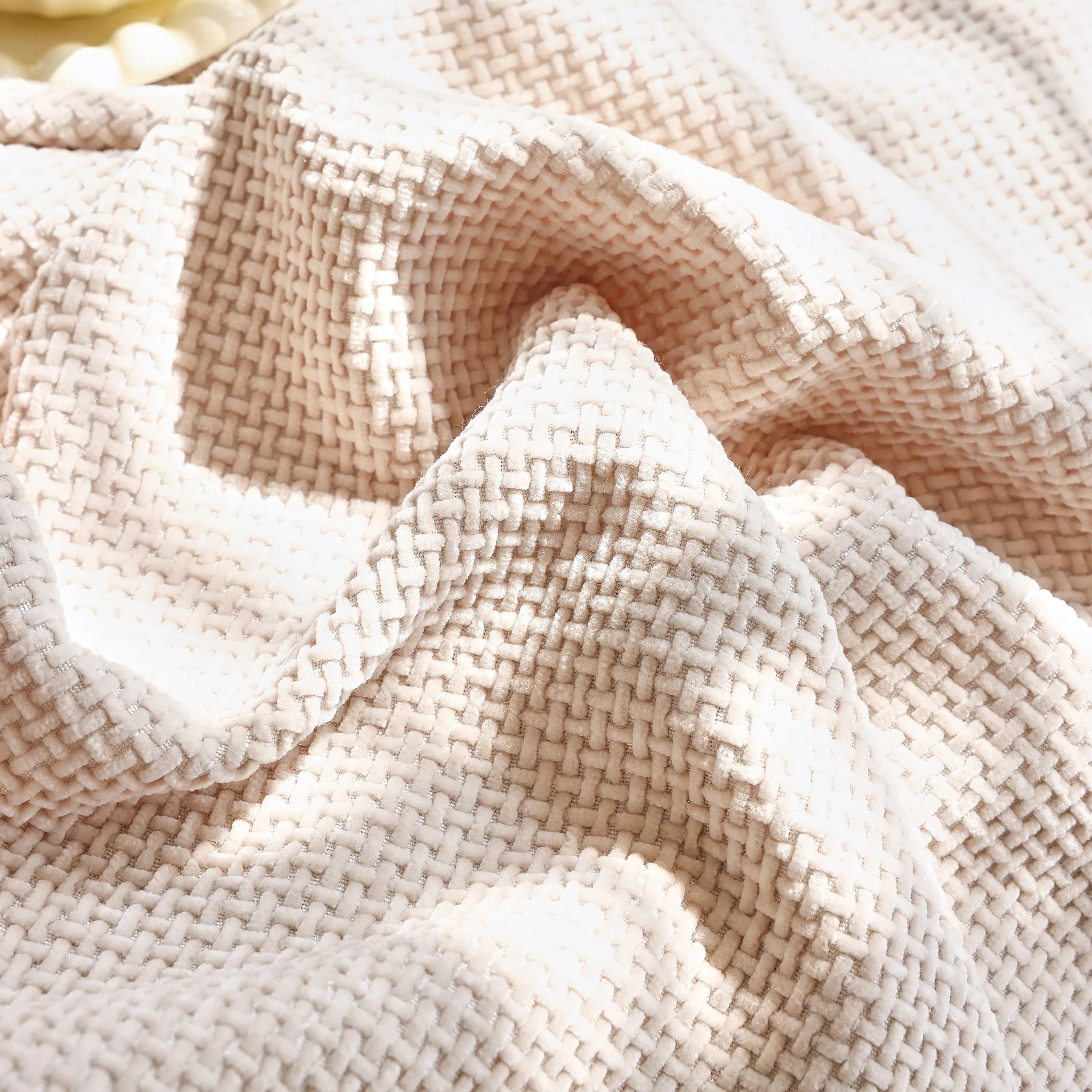 Reversible Chenille Sofa Throw with Fringe