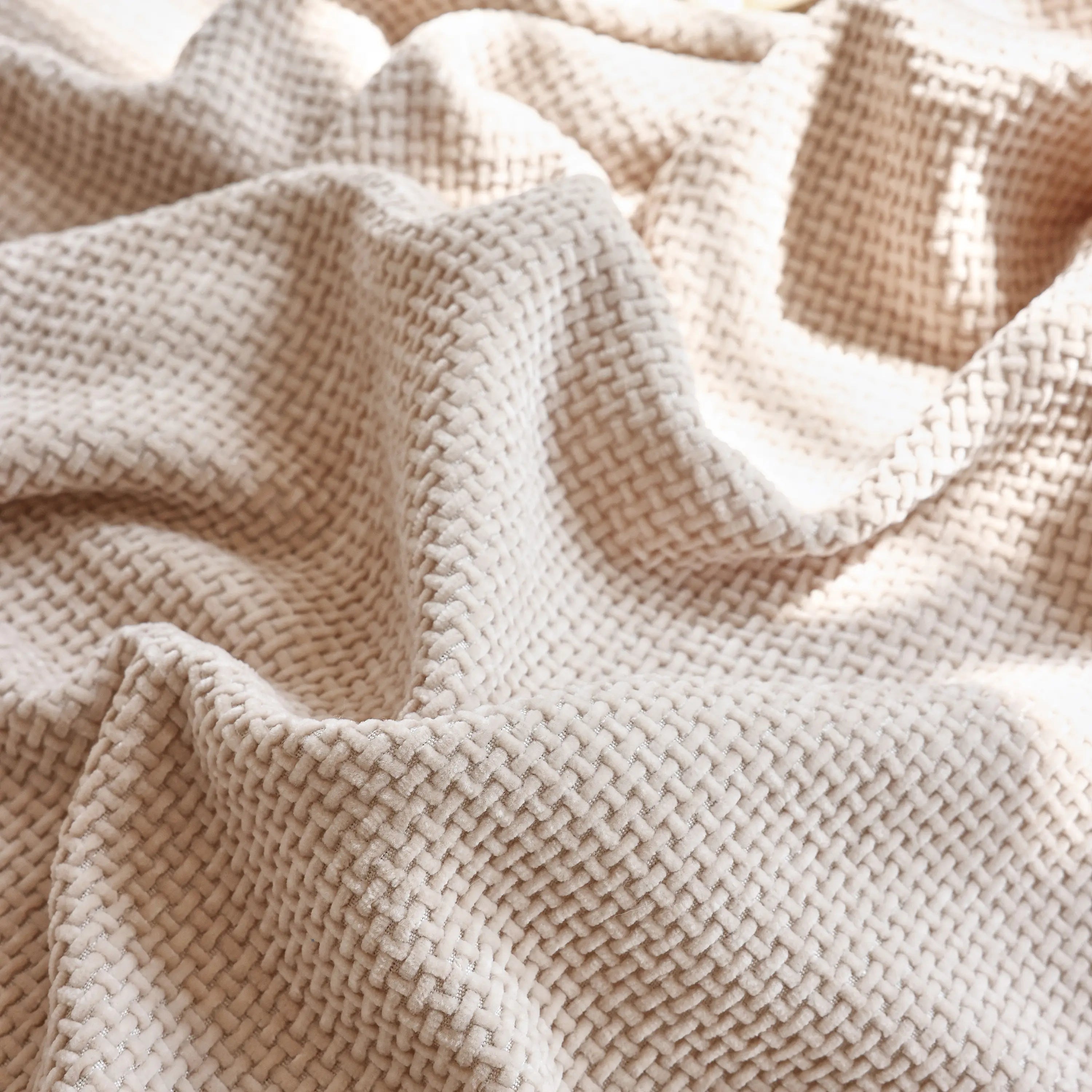 Reversible Chenille Sofa Throw with Fringe