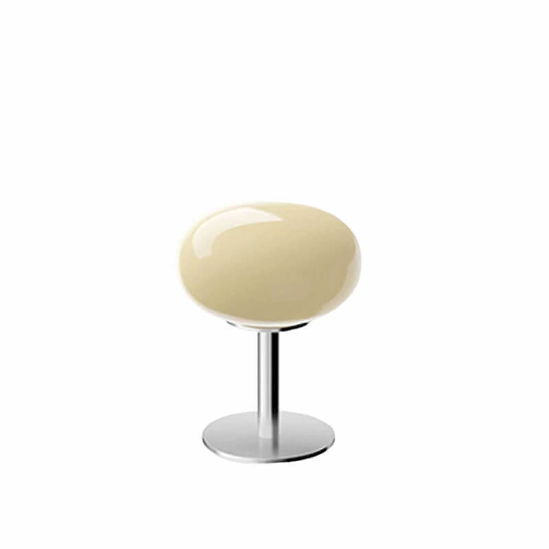 Round Glass Table Lamp with Chrome Base