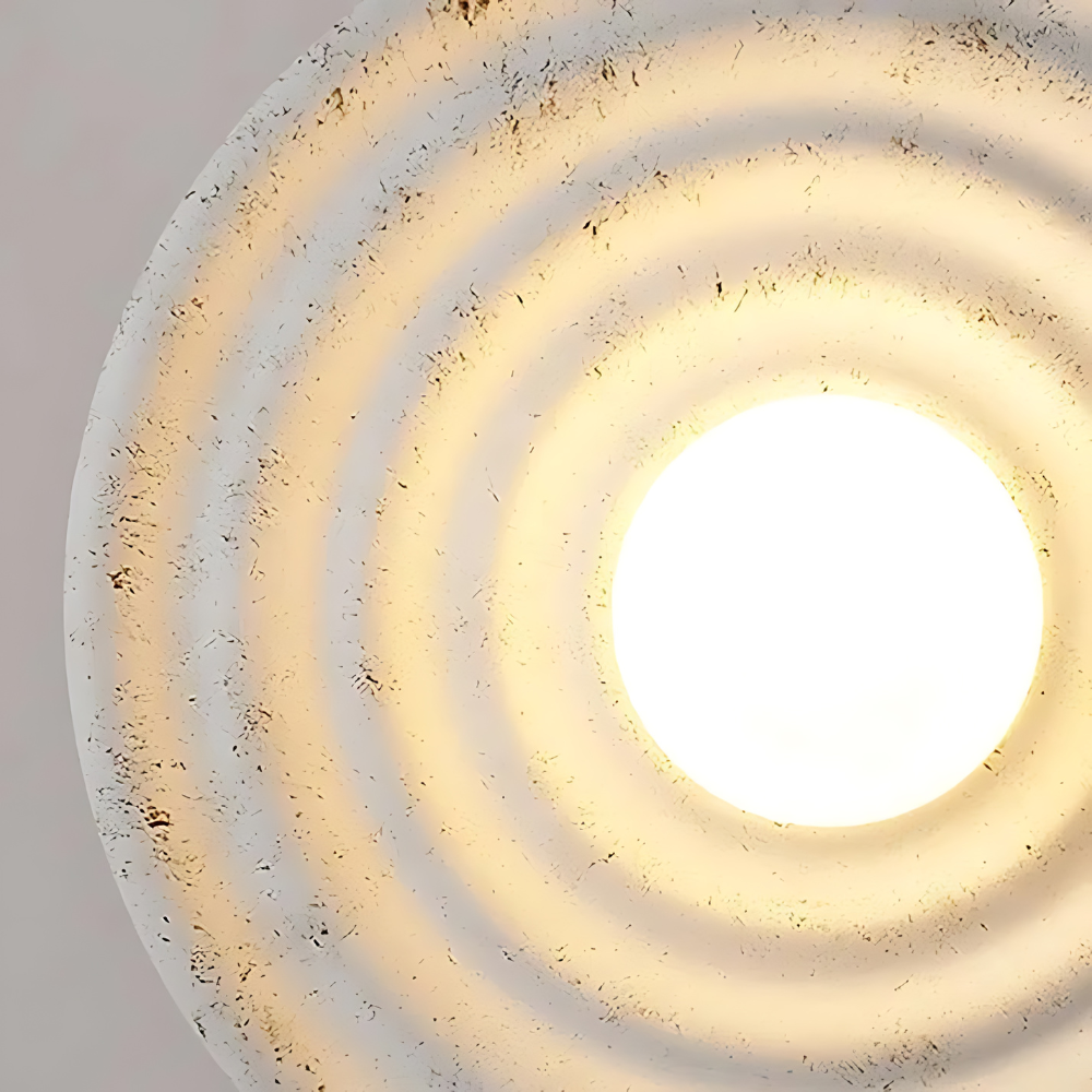 Round Resin Wall Sconce with Concentric Rings
