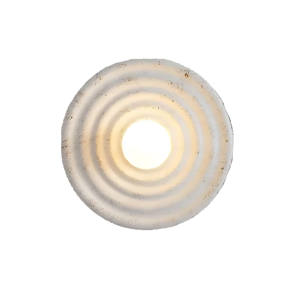 Round Resin Wall Sconce with Concentric Rings