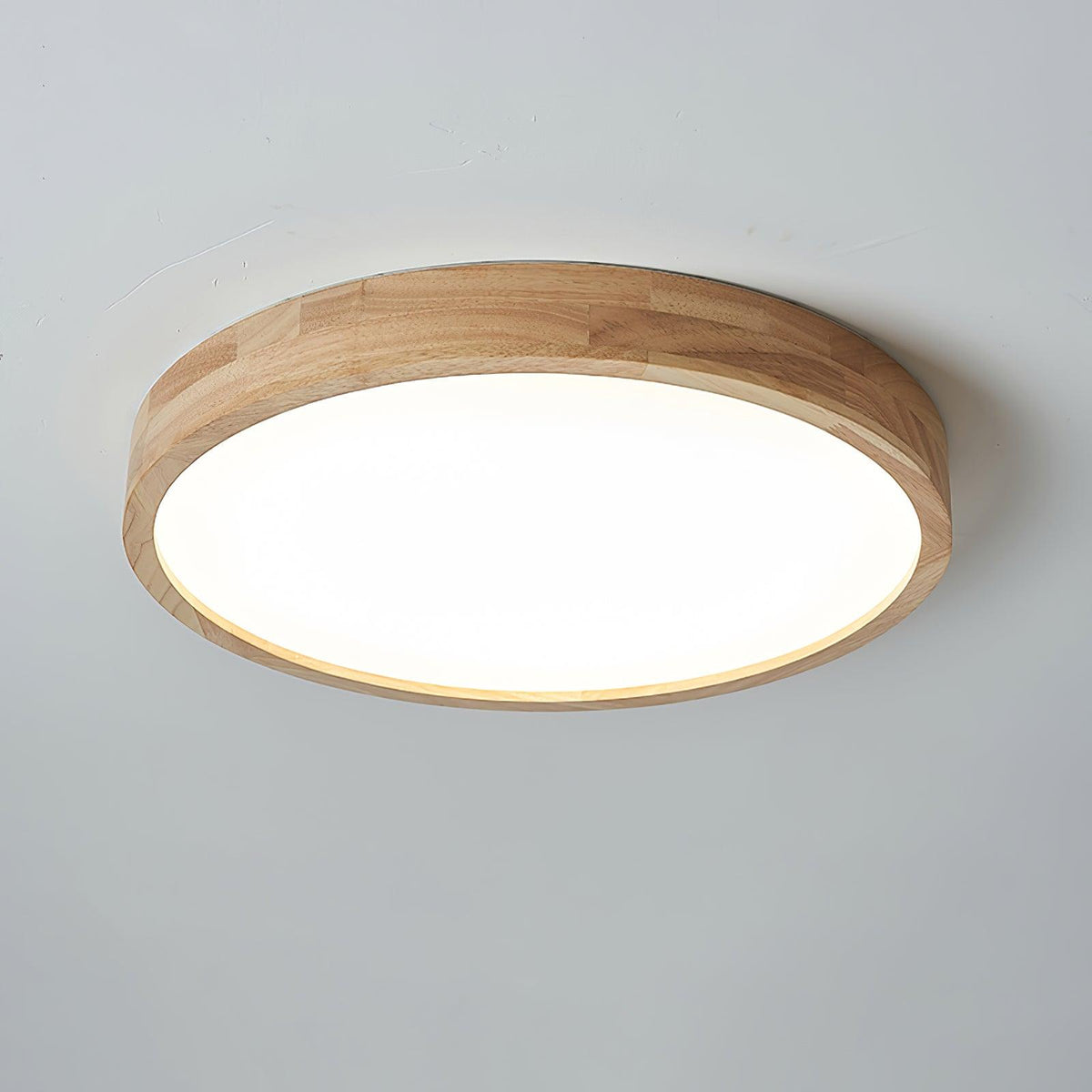 Round Wood Ring LED Flush Ceiling Light