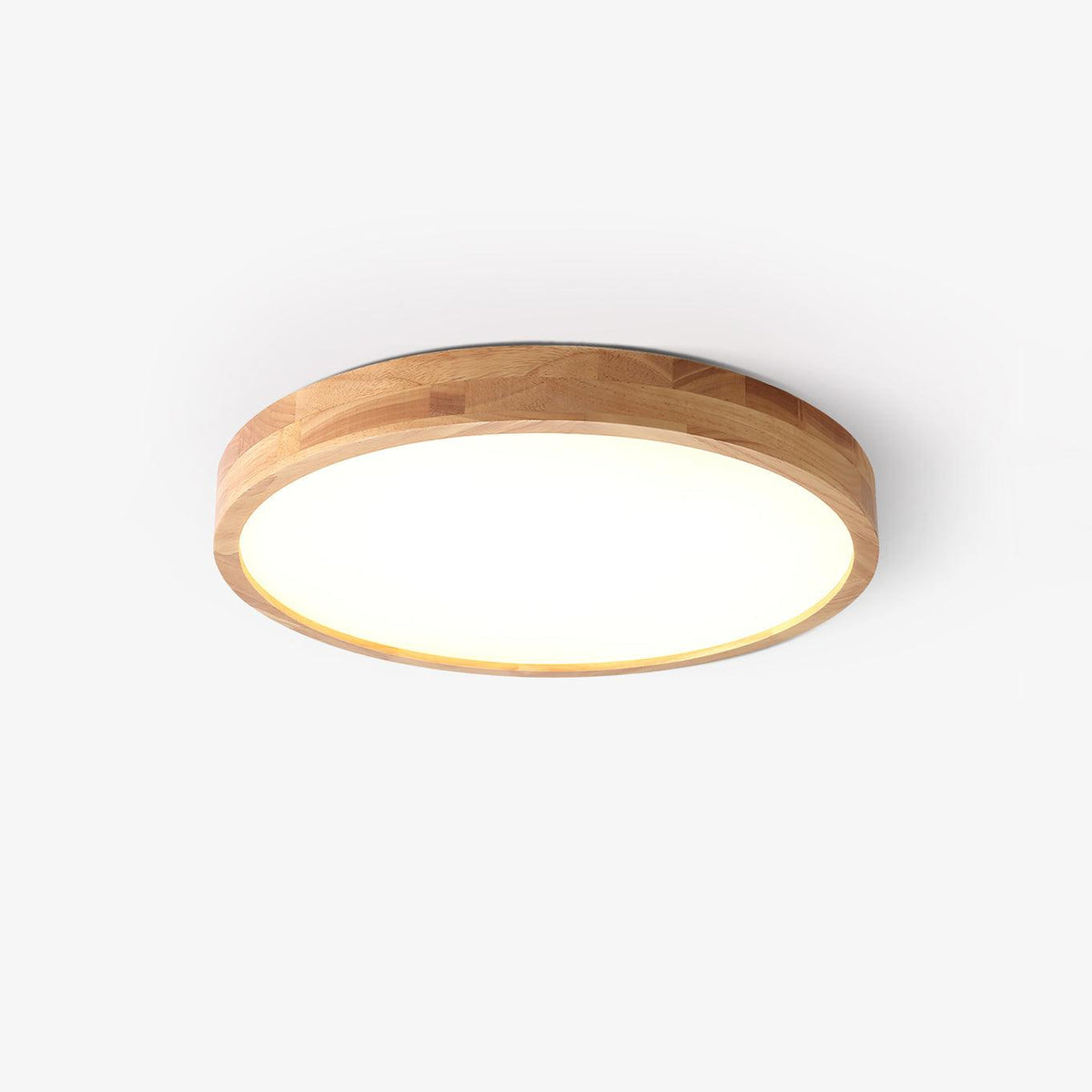 Round Wood Ring LED Flush Ceiling Light