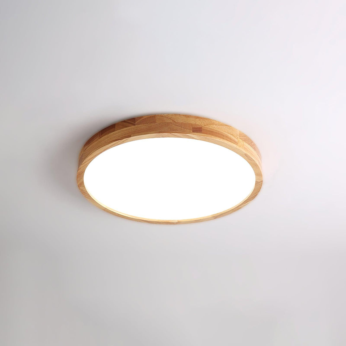 Round Wood Ring LED Flush Ceiling Light