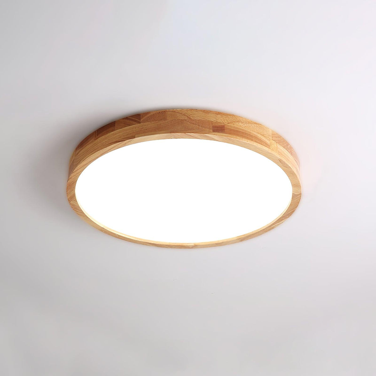 Round Wood Ring LED Flush Ceiling Light