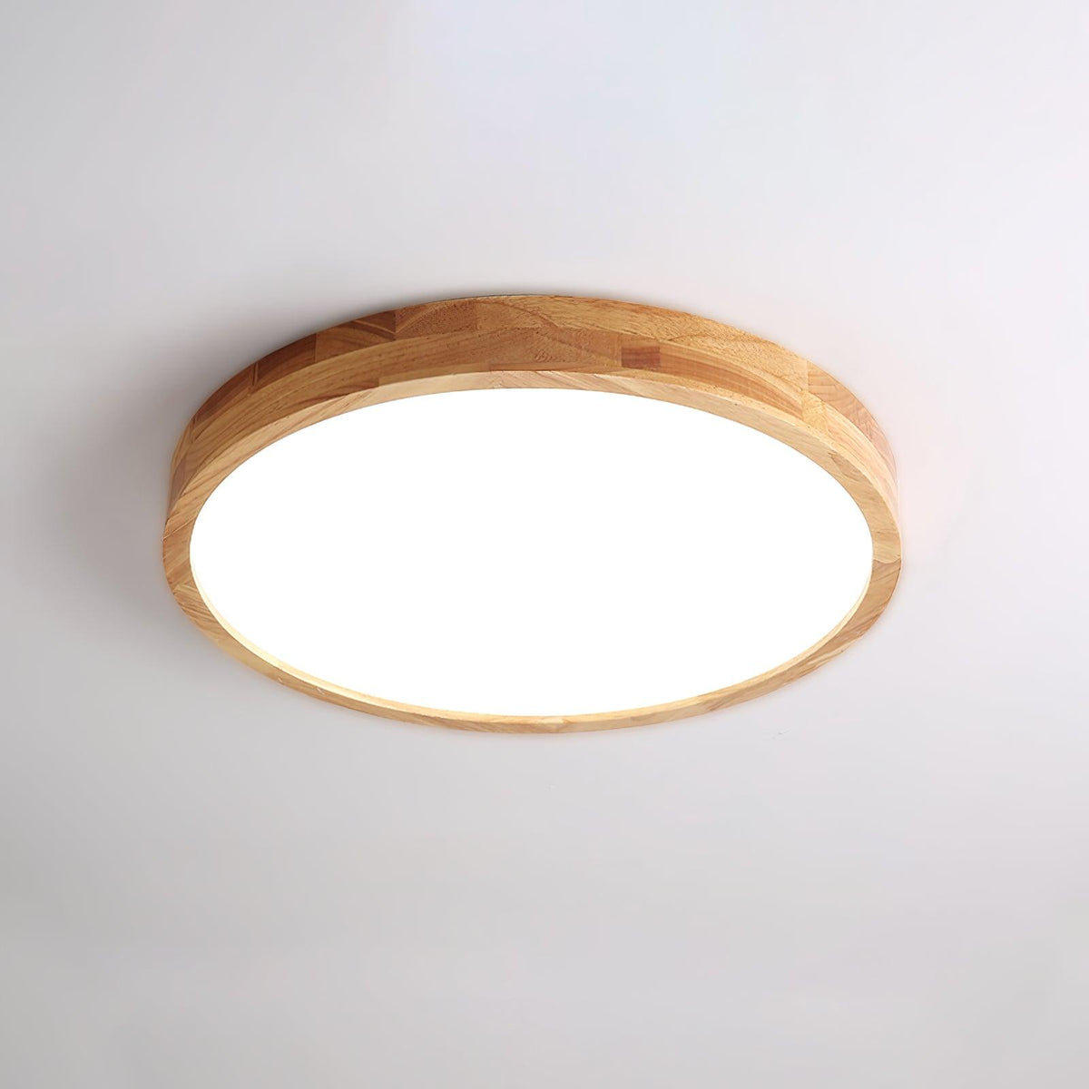 Round Wood Ring LED Flush Ceiling Light
