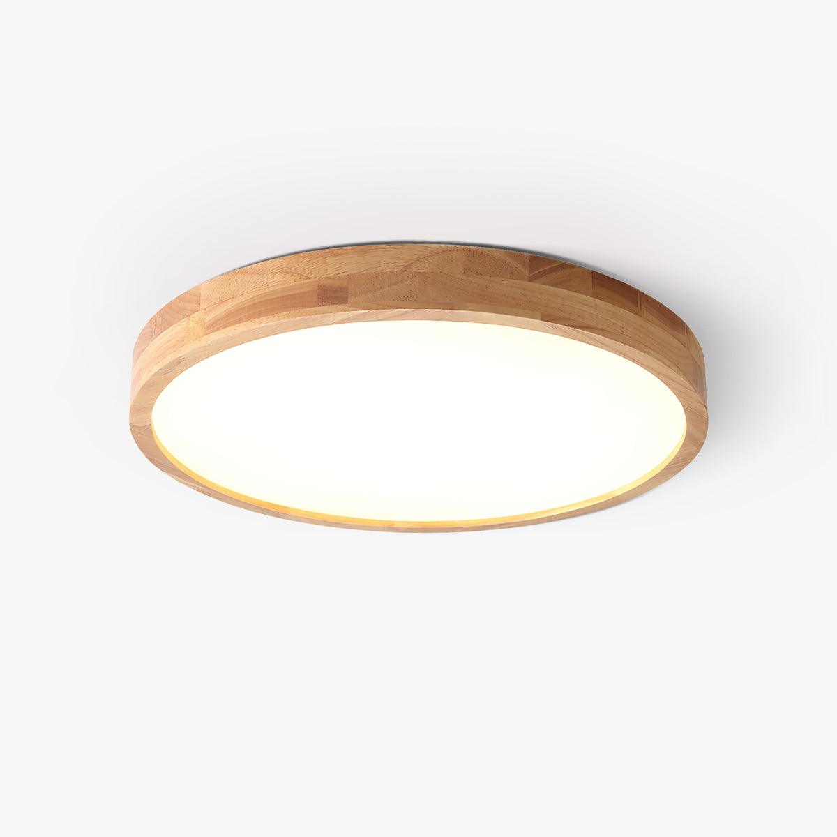 Round Wood Ring LED Flush Ceiling Light