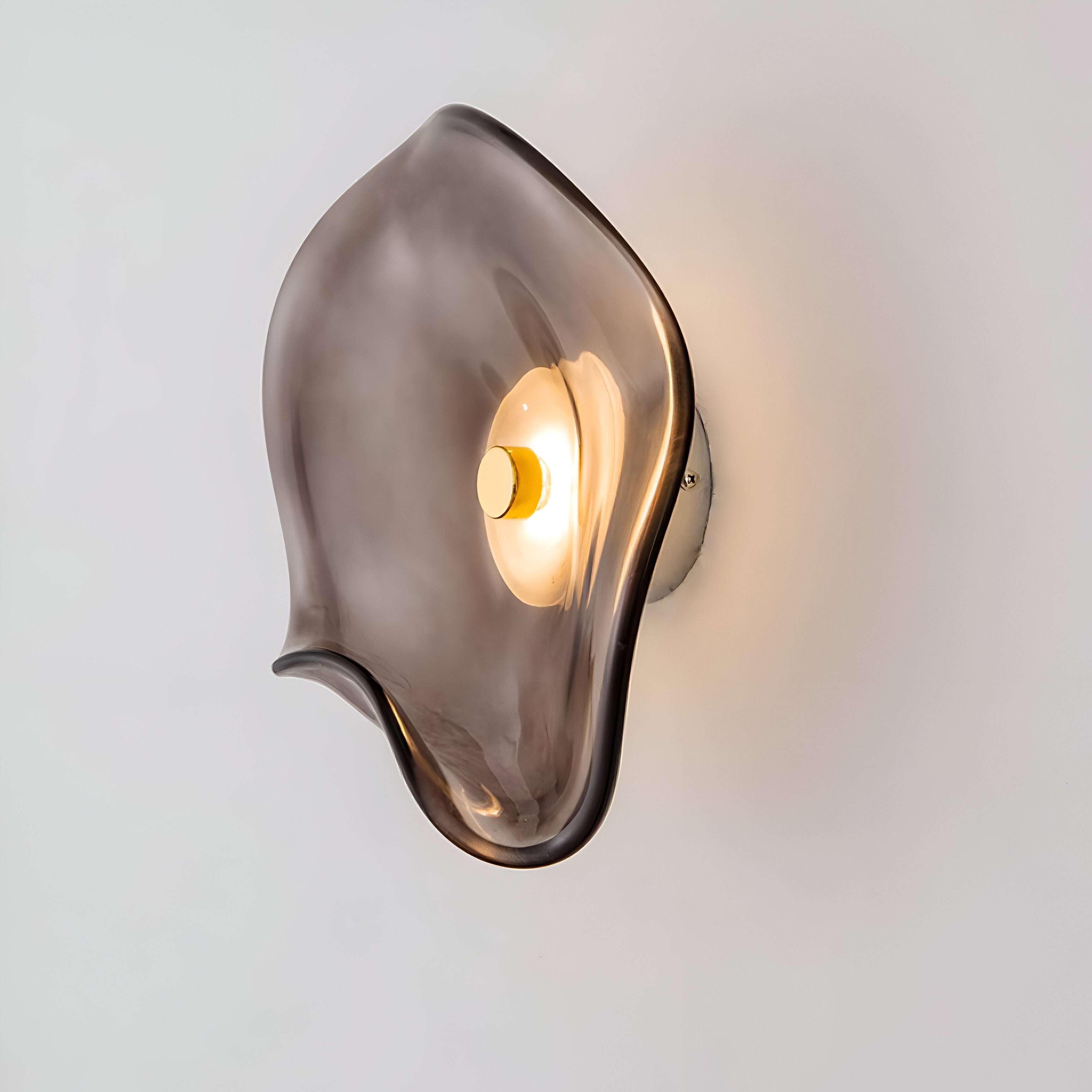 Japandi Glass Wall Sconce with Curved Shade