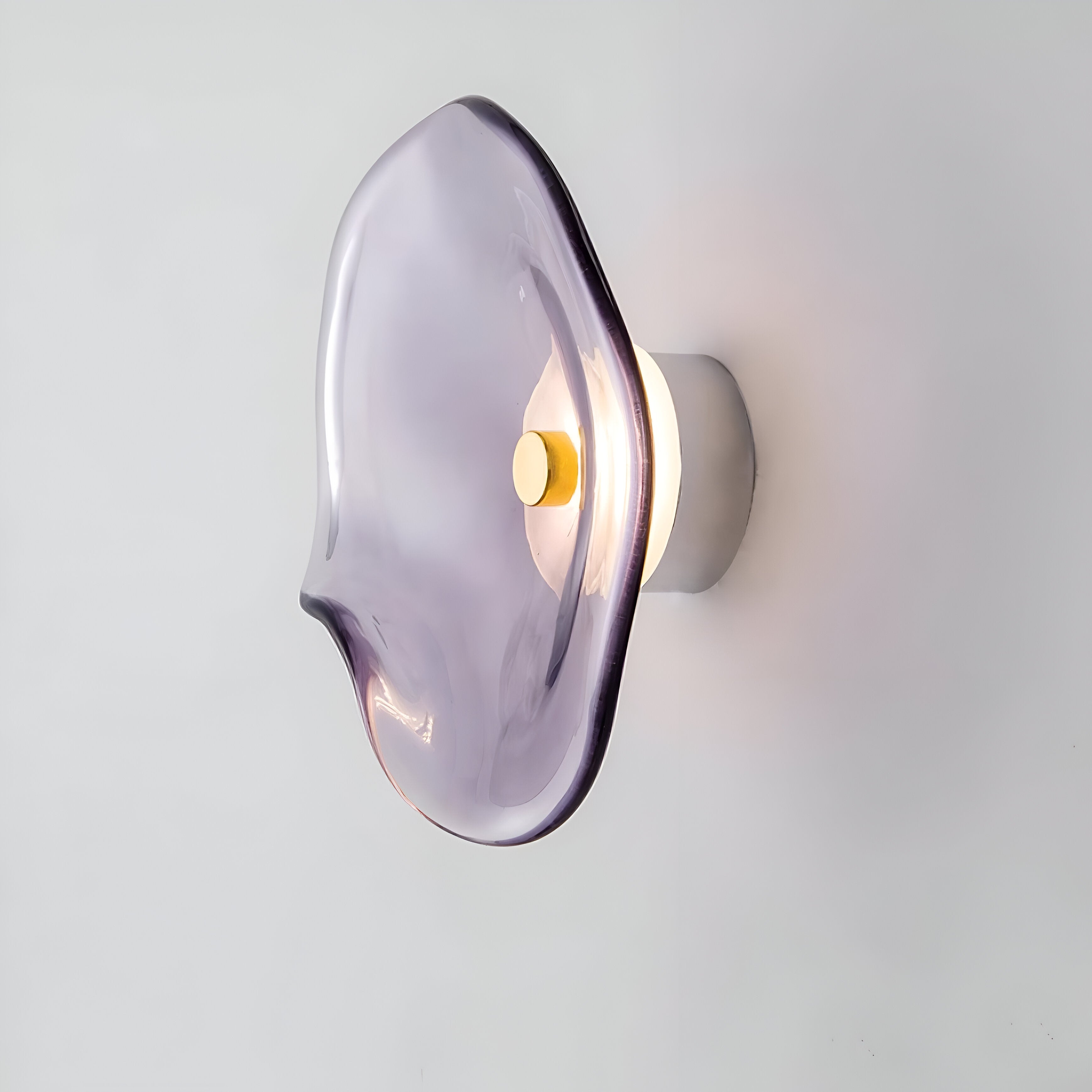 Japandi Glass Wall Sconce with Curved Shade