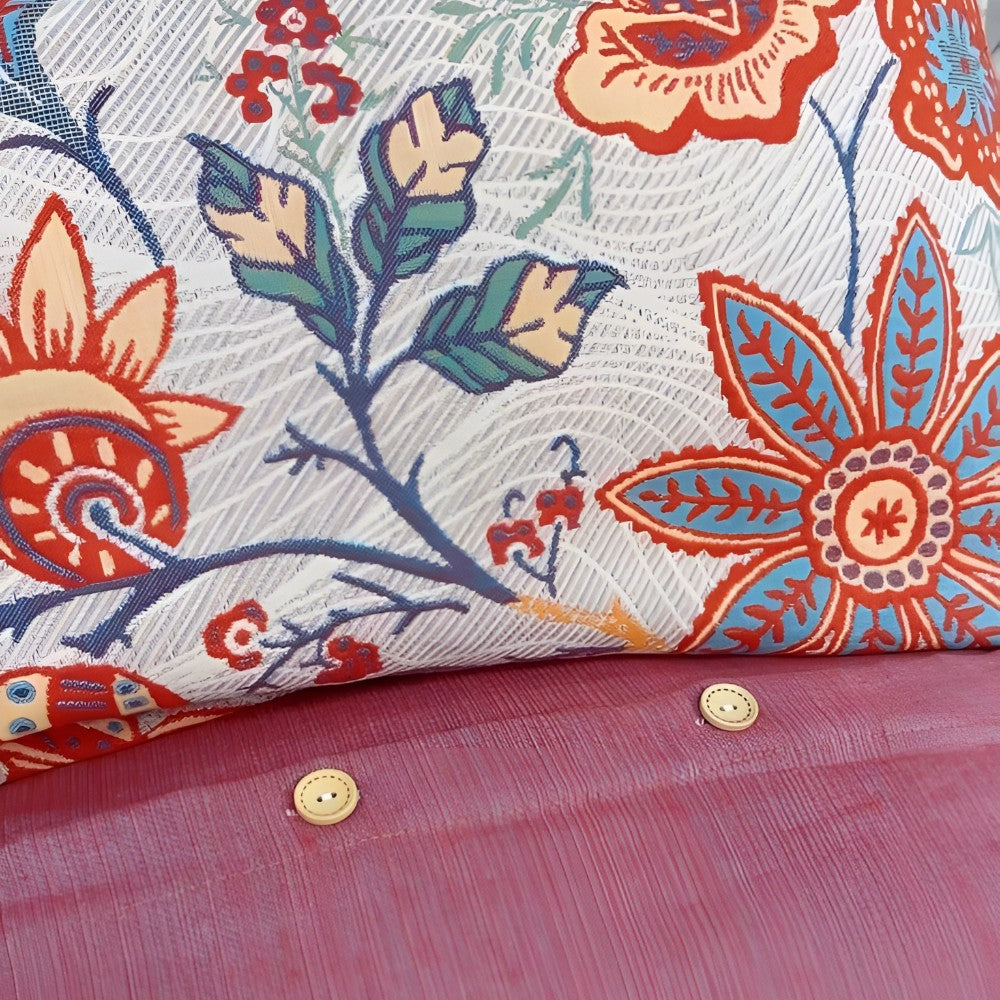 Rustic Floral Boho Cotton Pillowcases Pair