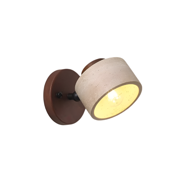 Travertine Wood Wall Sconce with Pivot Shade