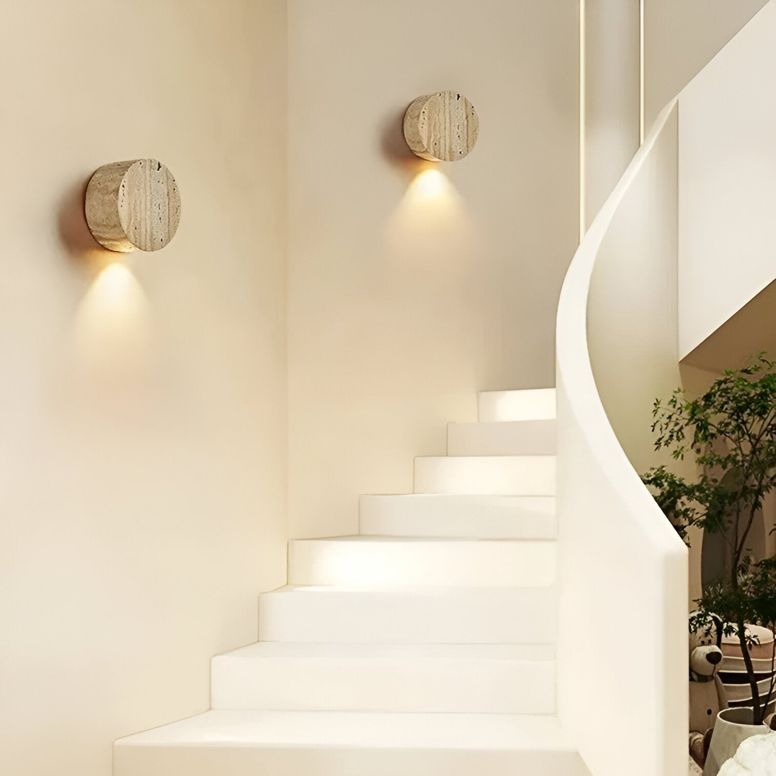 Wabi Sabi Travertine Sconce with Up Down Glow