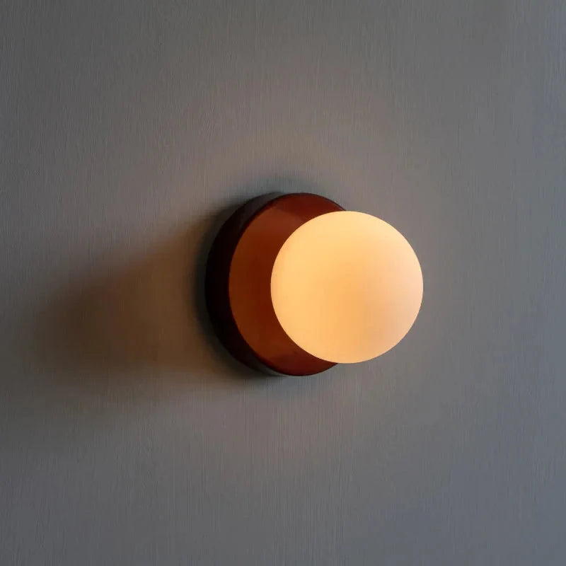 Nordic Glass Globe Sconce with Metal Mount