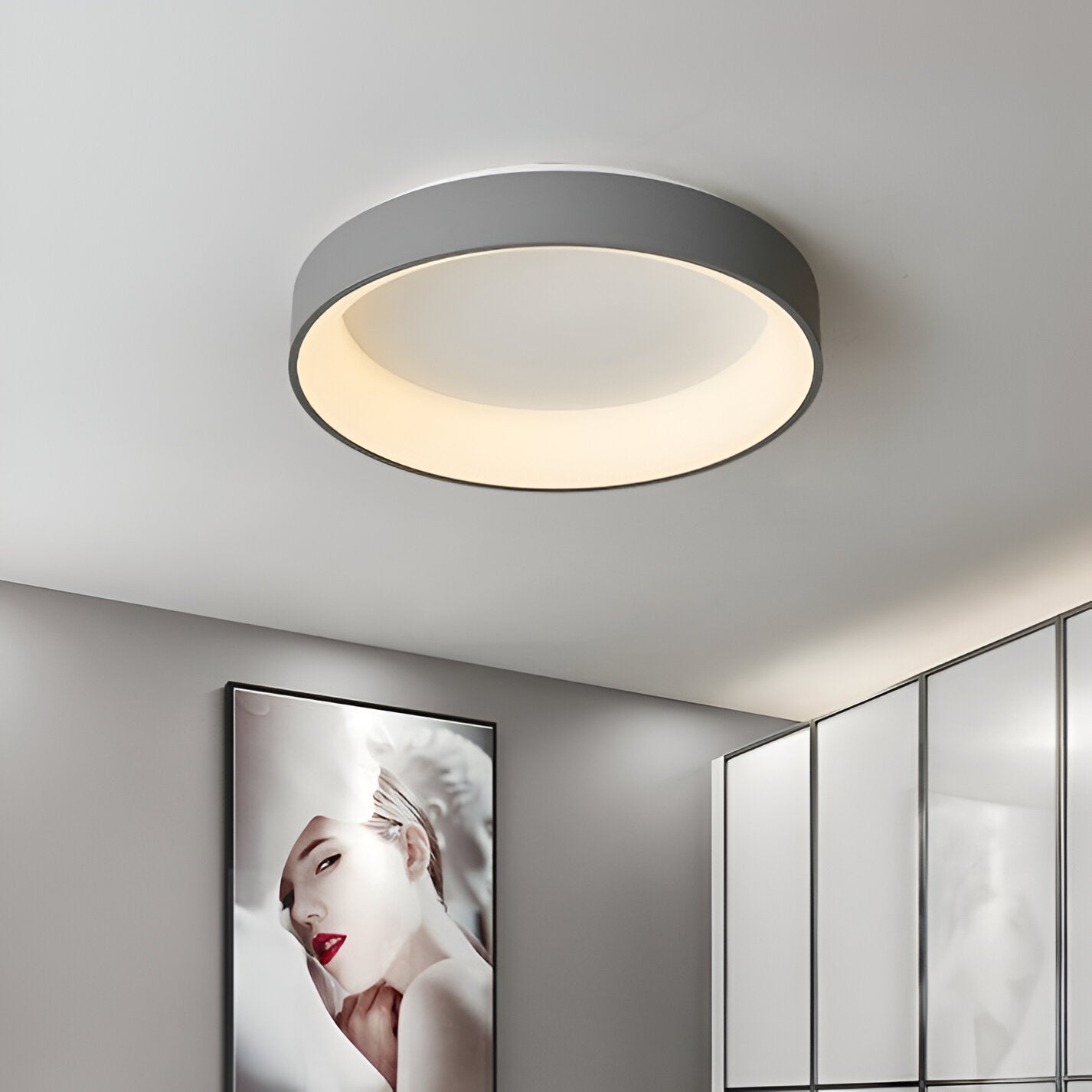 Nordic Round LED Ceiling Light with Soft Halo
