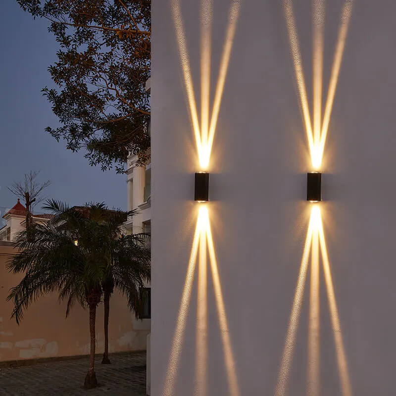 Black Aluminum Wall Sconce with Dual LED Glow