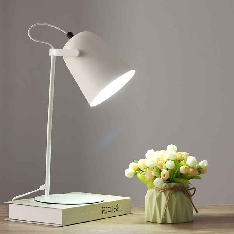 Nordic Metal Cone Table Lamp with Tilt Shade