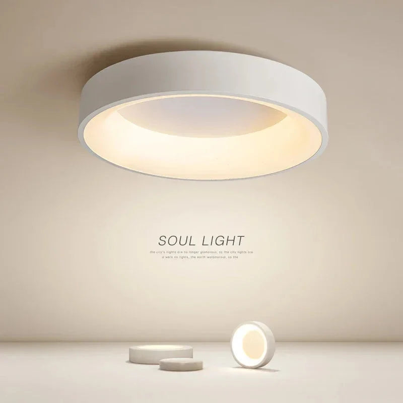 Nordic Round LED Ceiling Light with Soft Halo