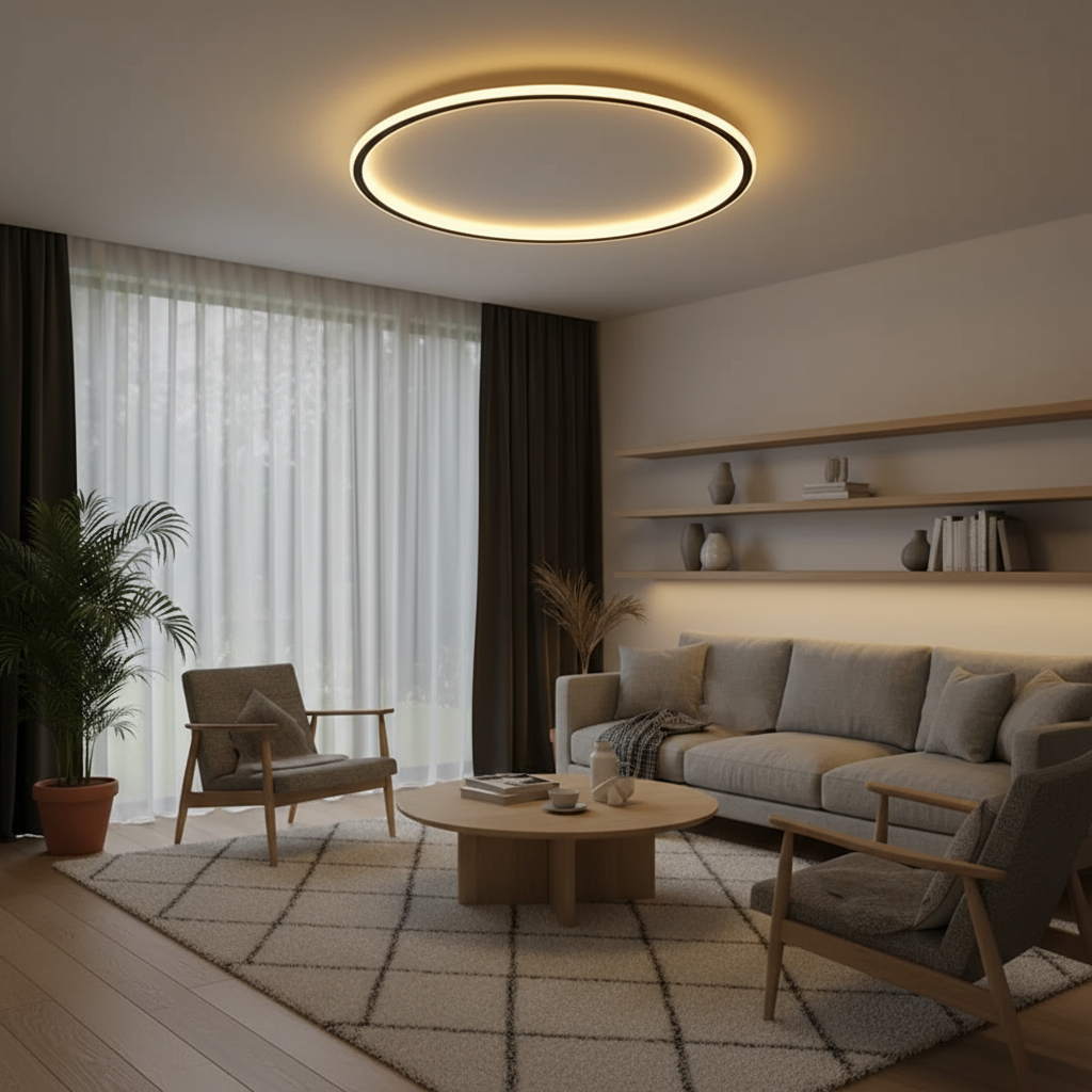 Scandinavian LED Ring Ceiling Light Fixture