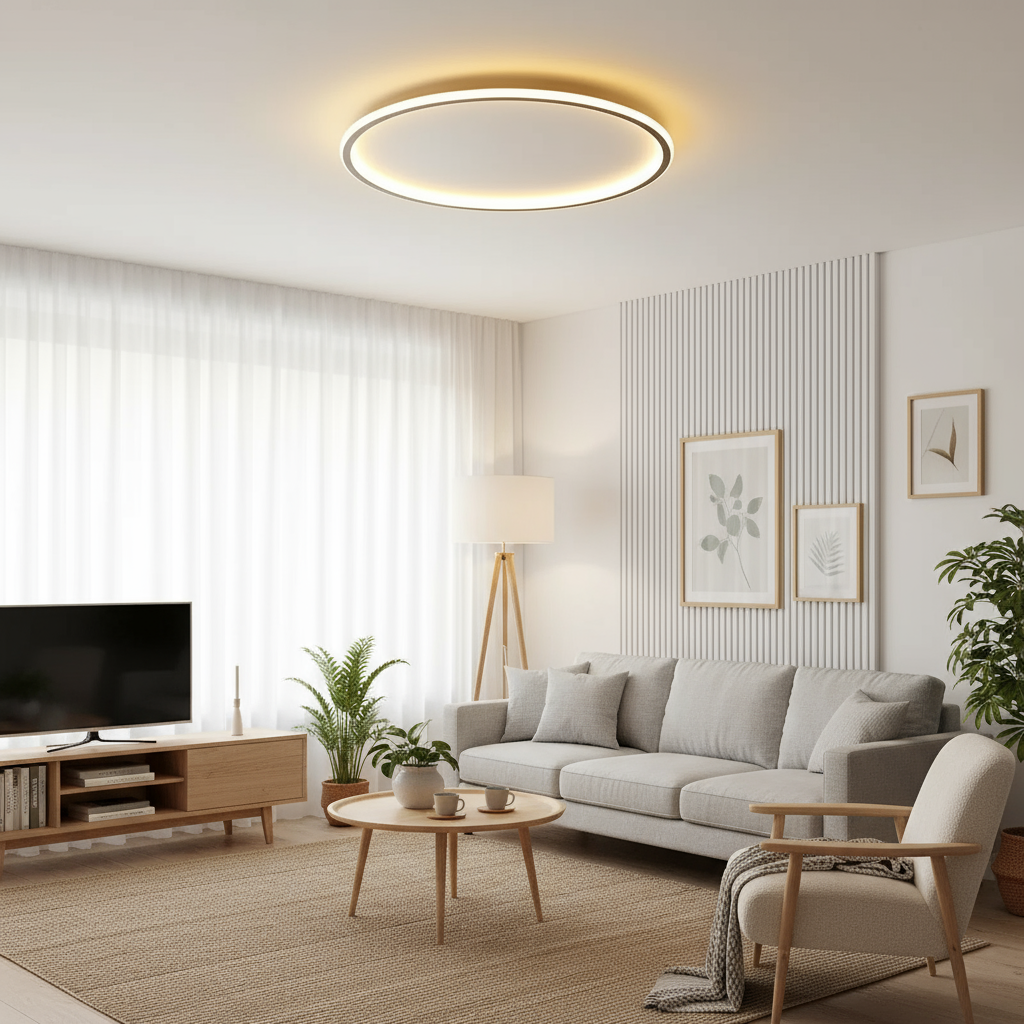 Scandinavian LED Ring Ceiling Light Fixture