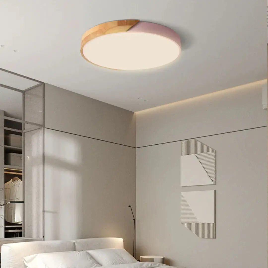 Modern Wood LED Ceiling Light Flush Mount