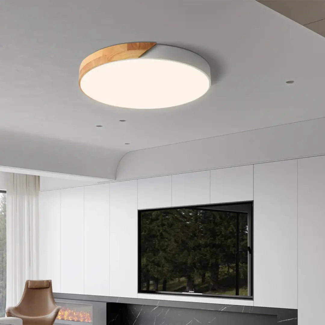 Modern Wood LED Ceiling Light Flush Mount
