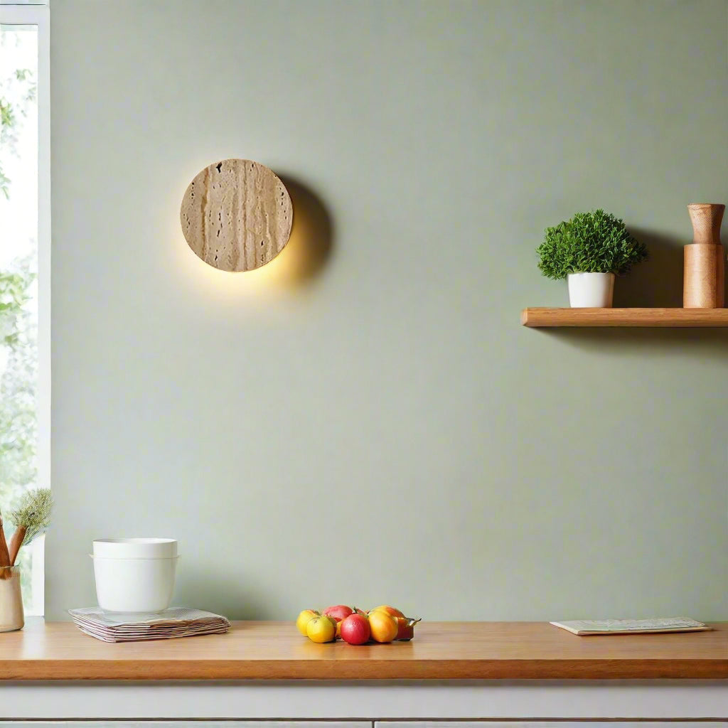 Wabi Sabi Travertine Sconce with Up Down Glow