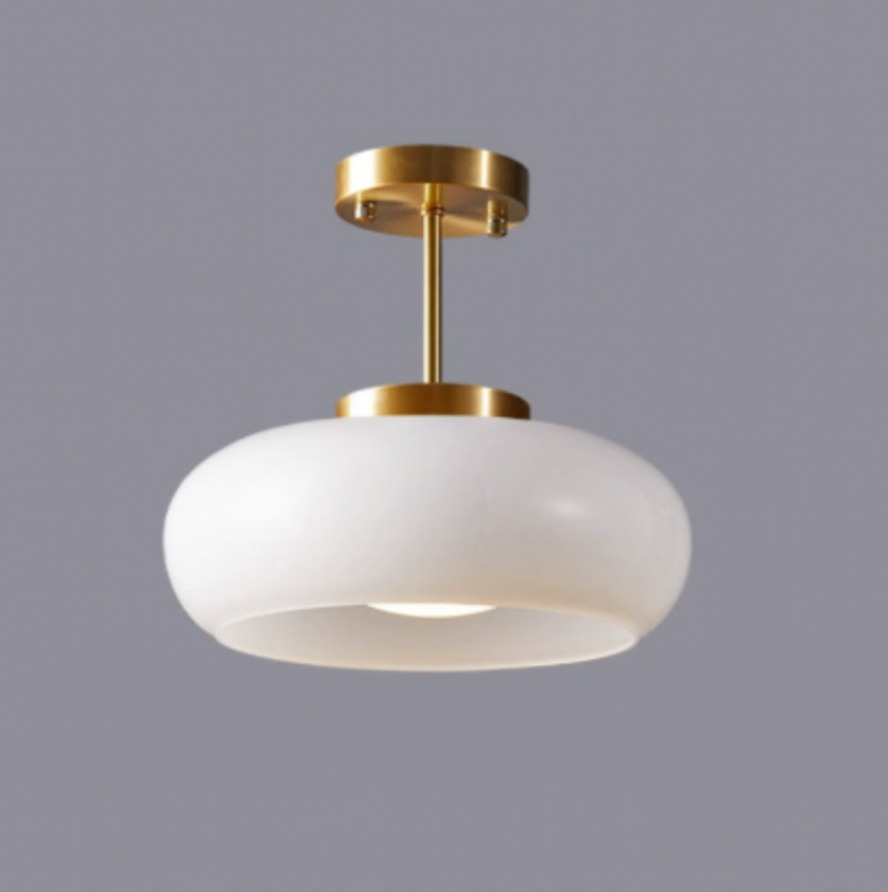 Vintage Glass Ceiling Light with Dome Shade