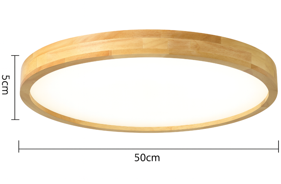 Solid Wood LED Flush Mount with Slim Profile