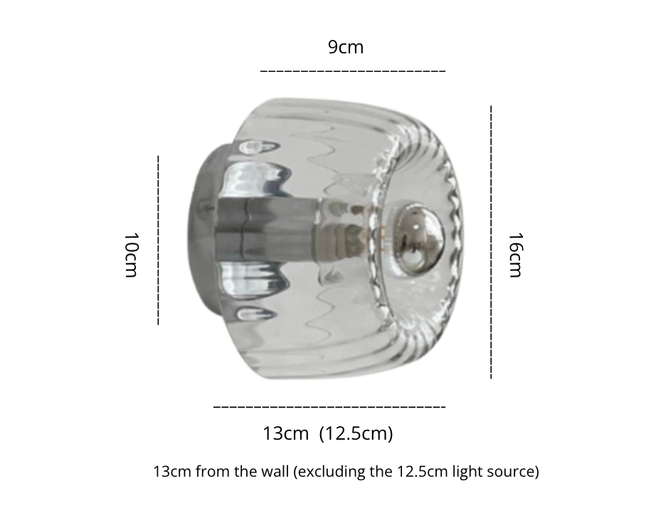 Fluted Glass Wall Sconce with Sunburst Glow