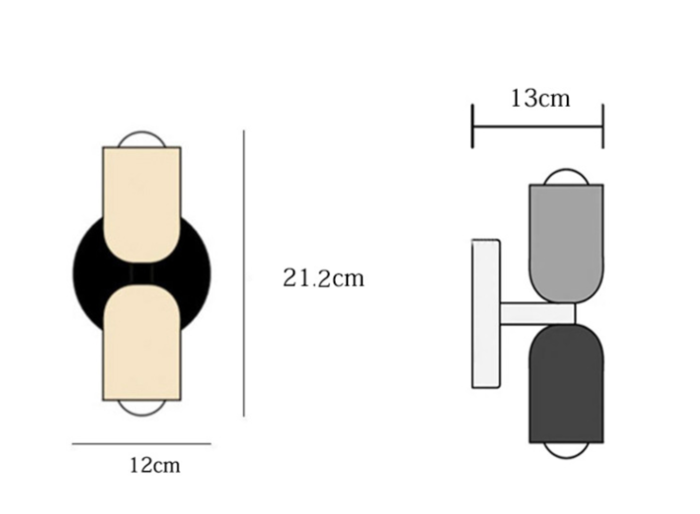 Modern Iron Wall Sconce with Dual Cylinders