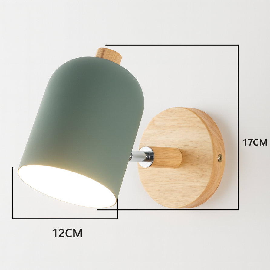 Scandinavian Wood LED Wall Sconce Color Shade