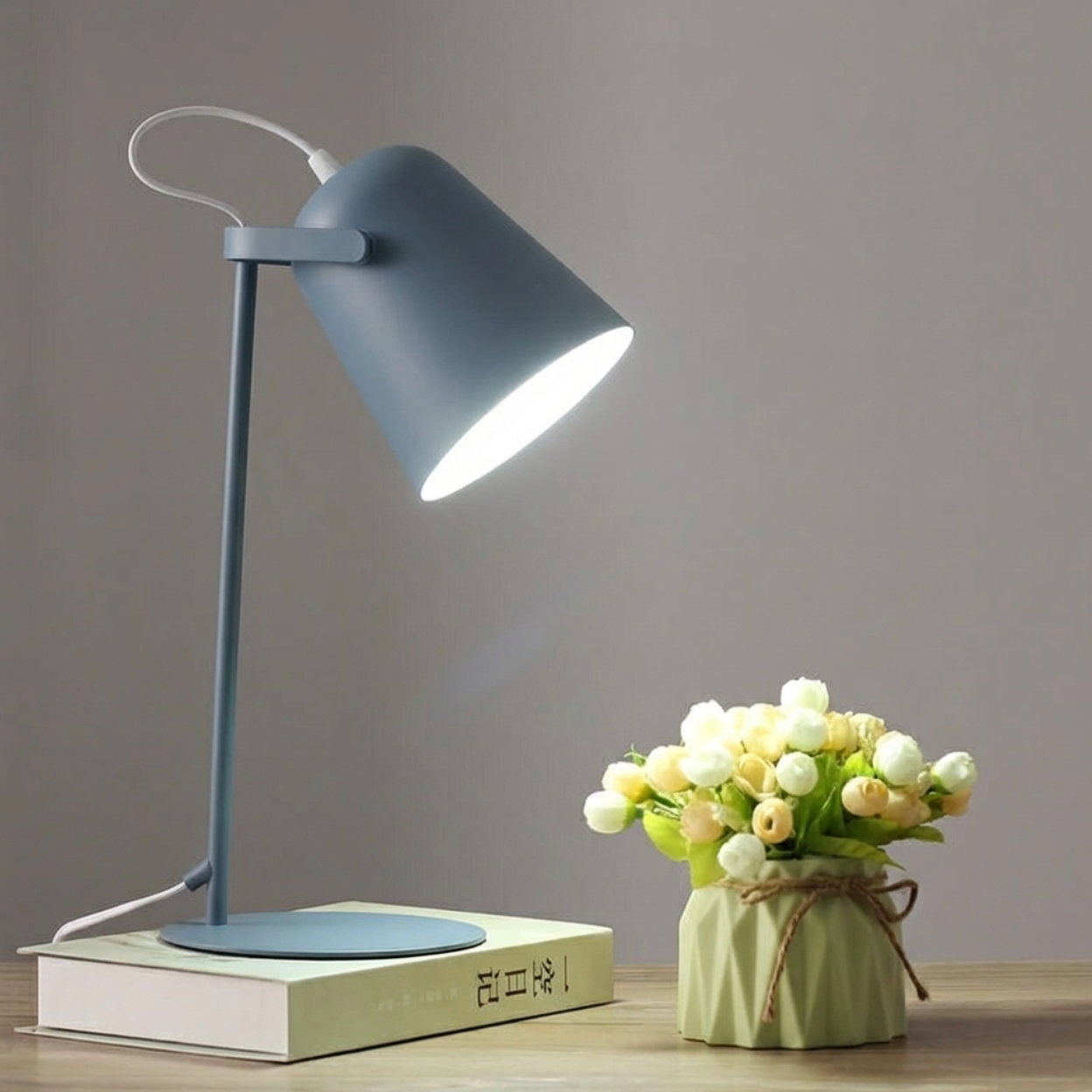 Nordic Metal Cone Table Lamp with Tilt Shade