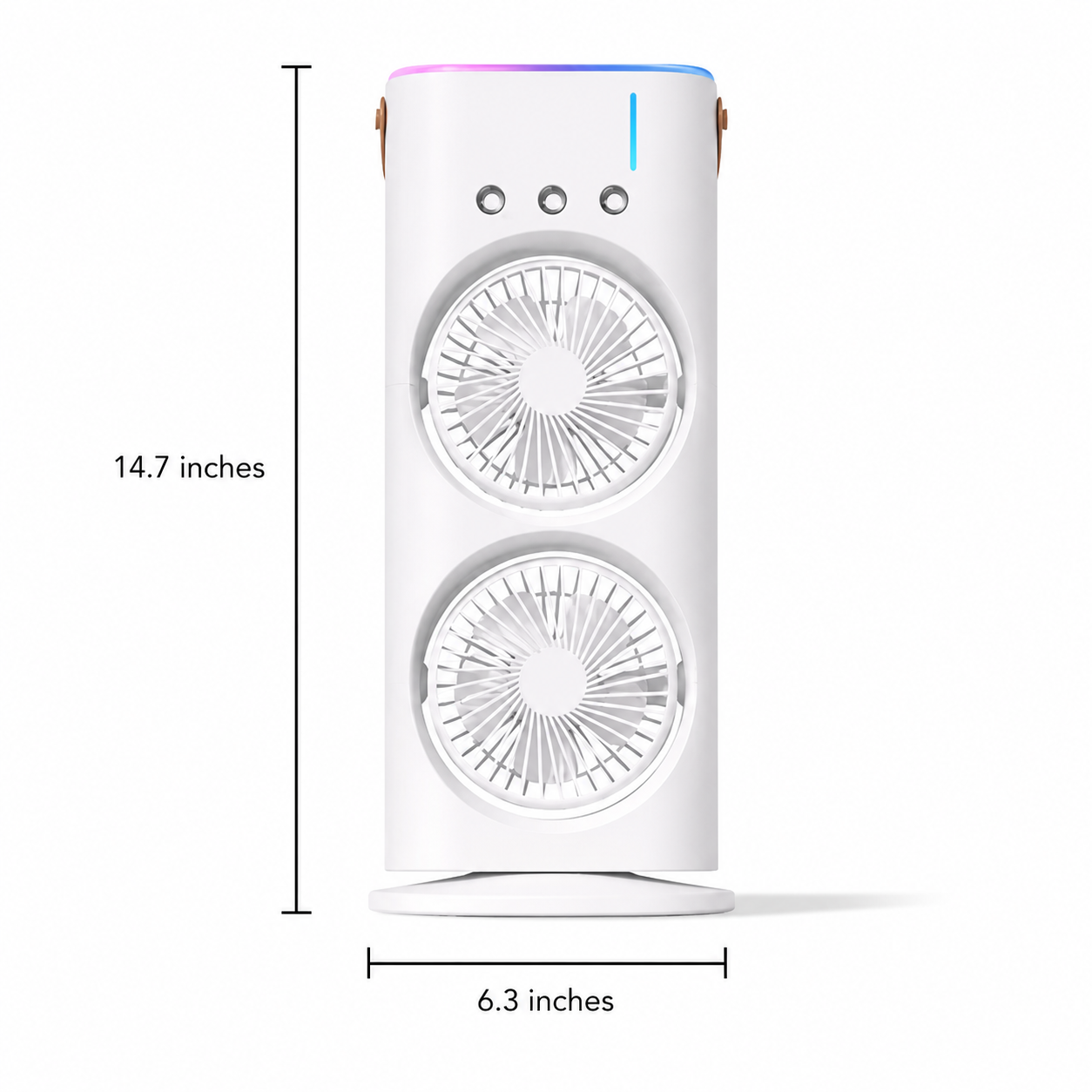 Dual Fan Portable Air Cooler with RGB Light