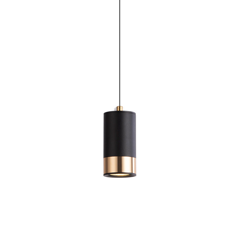 Slim Column Pendant Light with Gold Trim