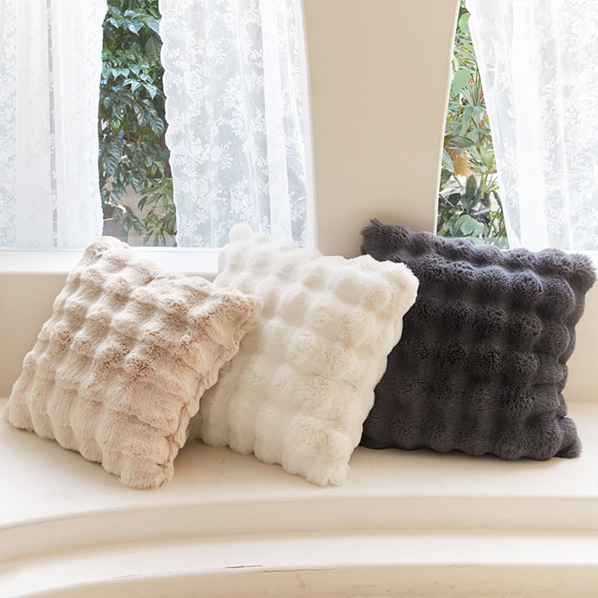 Soft Faux Fur Pillow Cover with Hidden Zipper