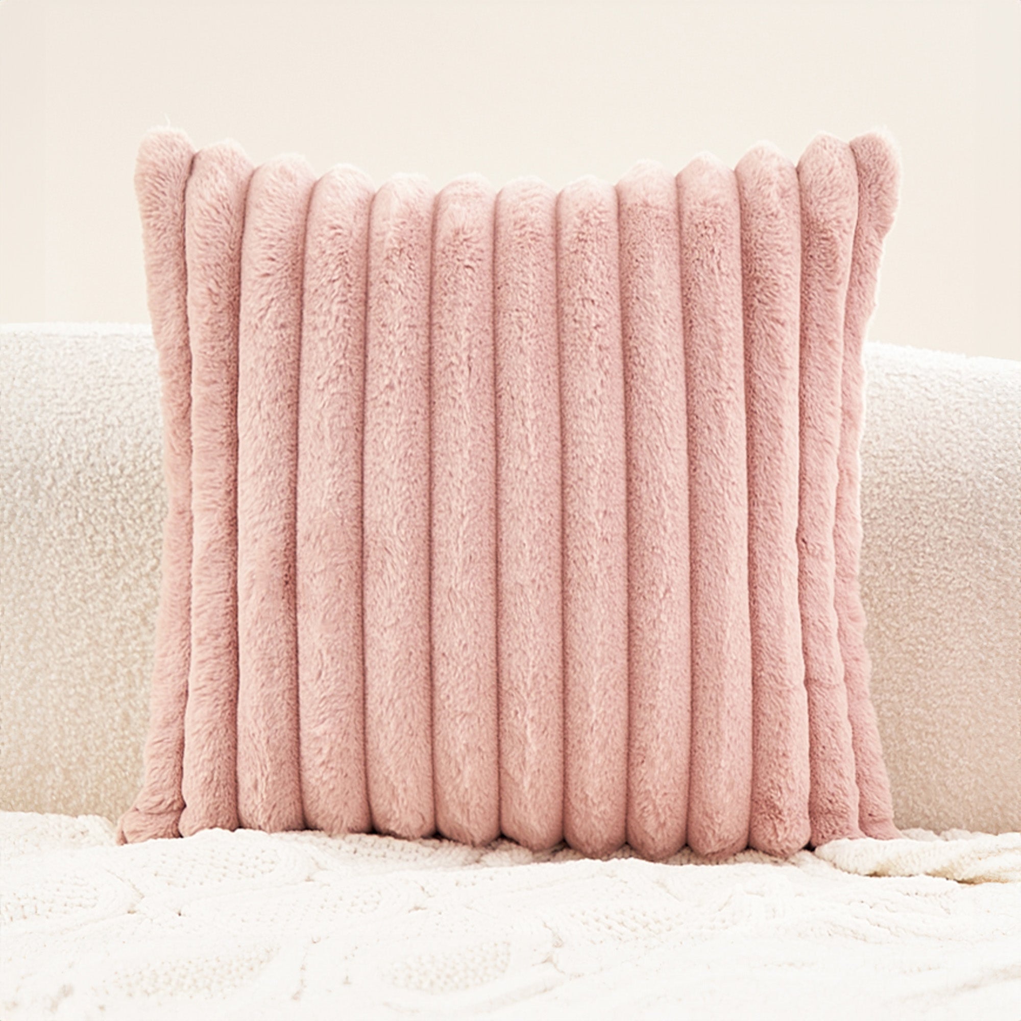 Soft Faux Fur Pillow Cover with Hidden Zipper