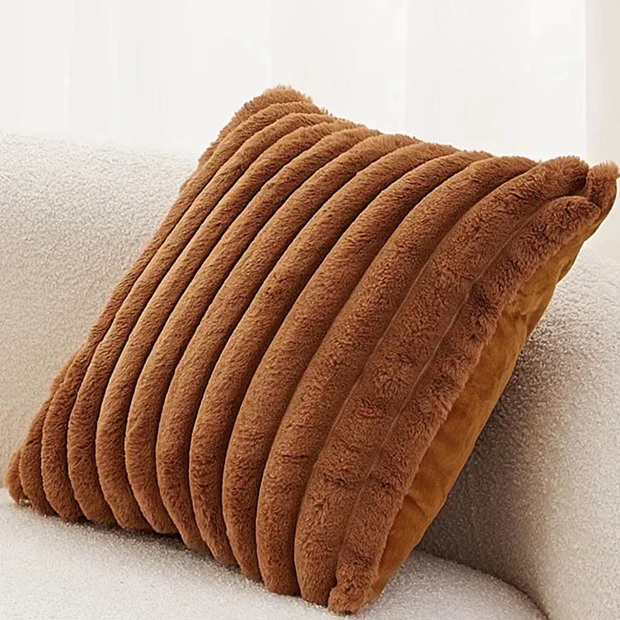 Soft Faux Fur Pillow Cover with Hidden Zipper