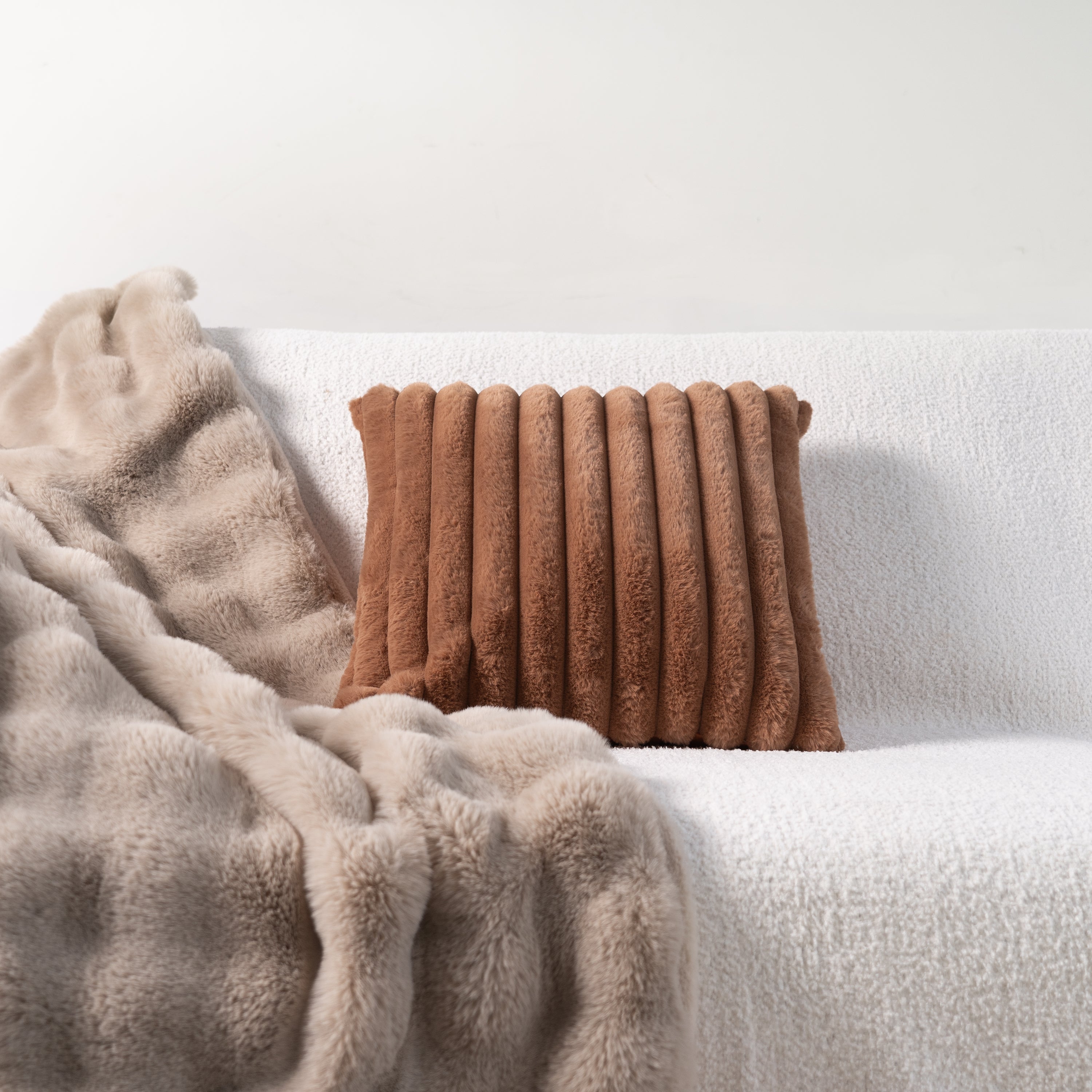 Soft Faux Fur Pillow Cover with Hidden Zipper