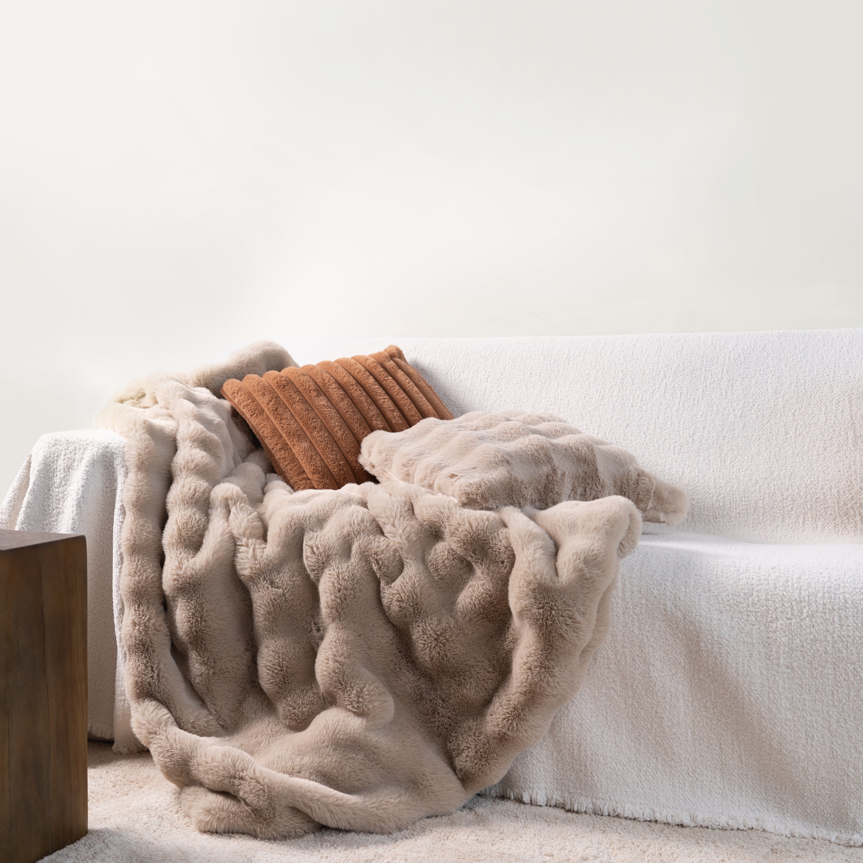 Soft Faux Fur Pillow Cover with Hidden Zipper