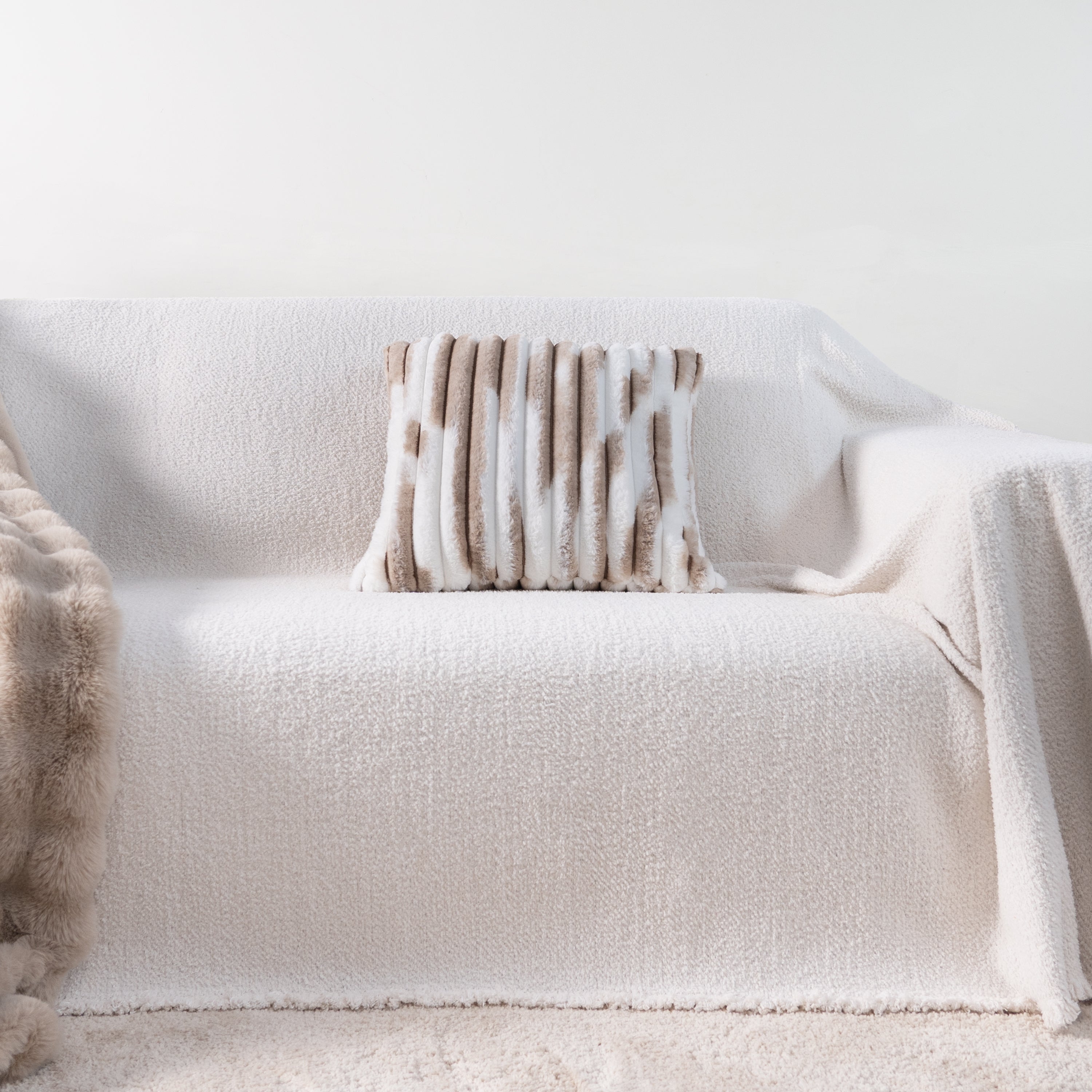 Soft Faux Fur Pillow Cover with Hidden Zipper