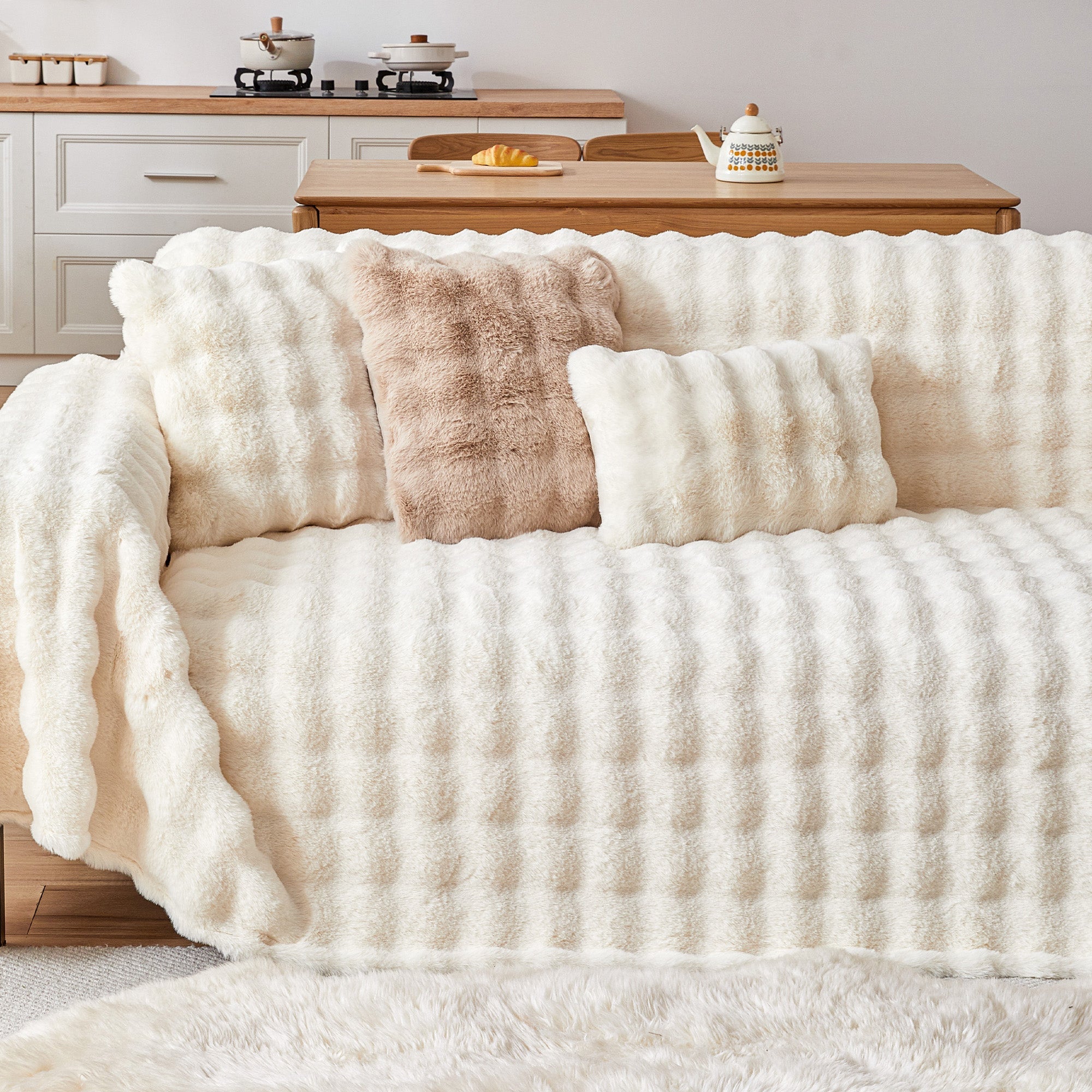 Soft Faux Fur Pillow Cover with Hidden Zipper