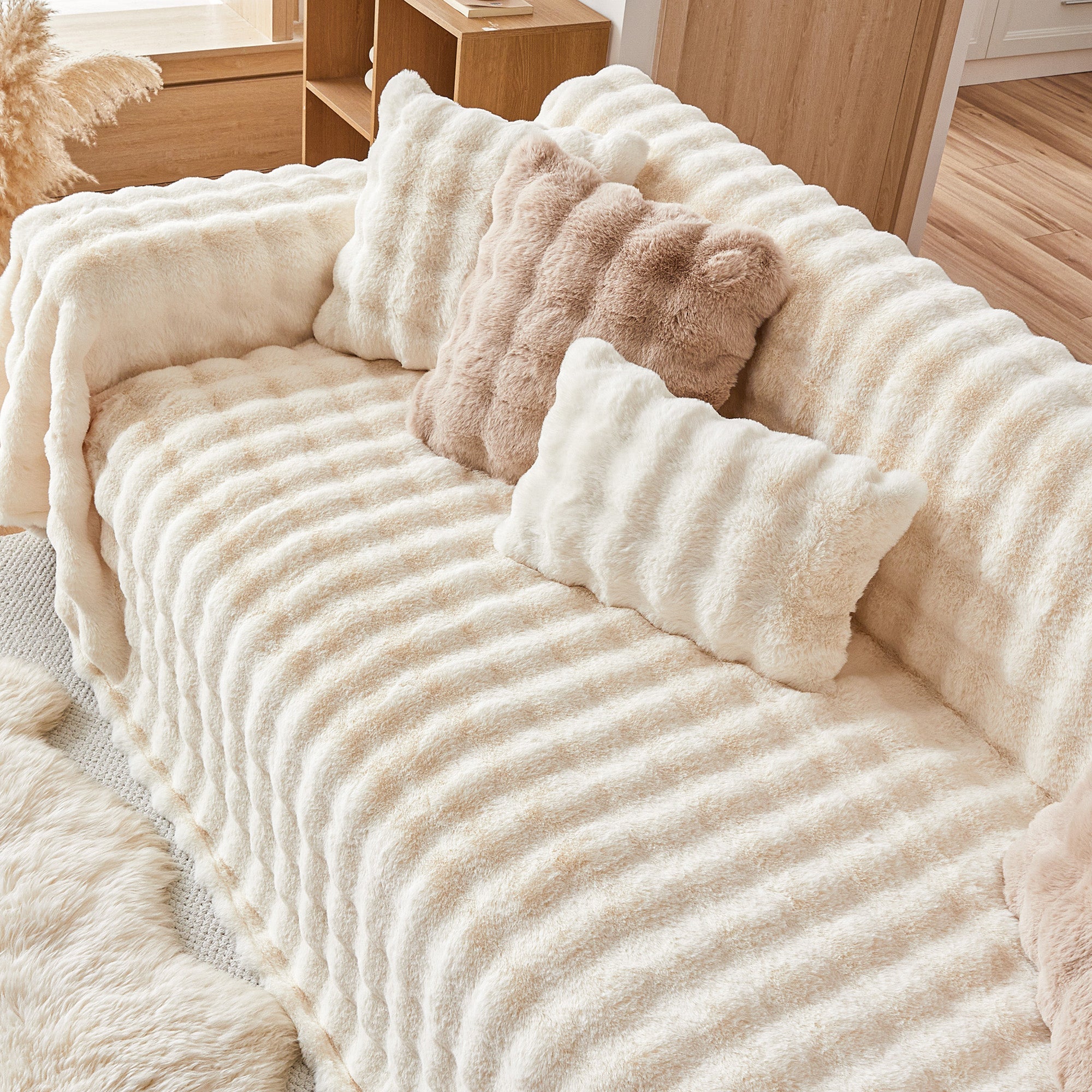 Soft Faux Fur Pillow Cover with Hidden Zipper