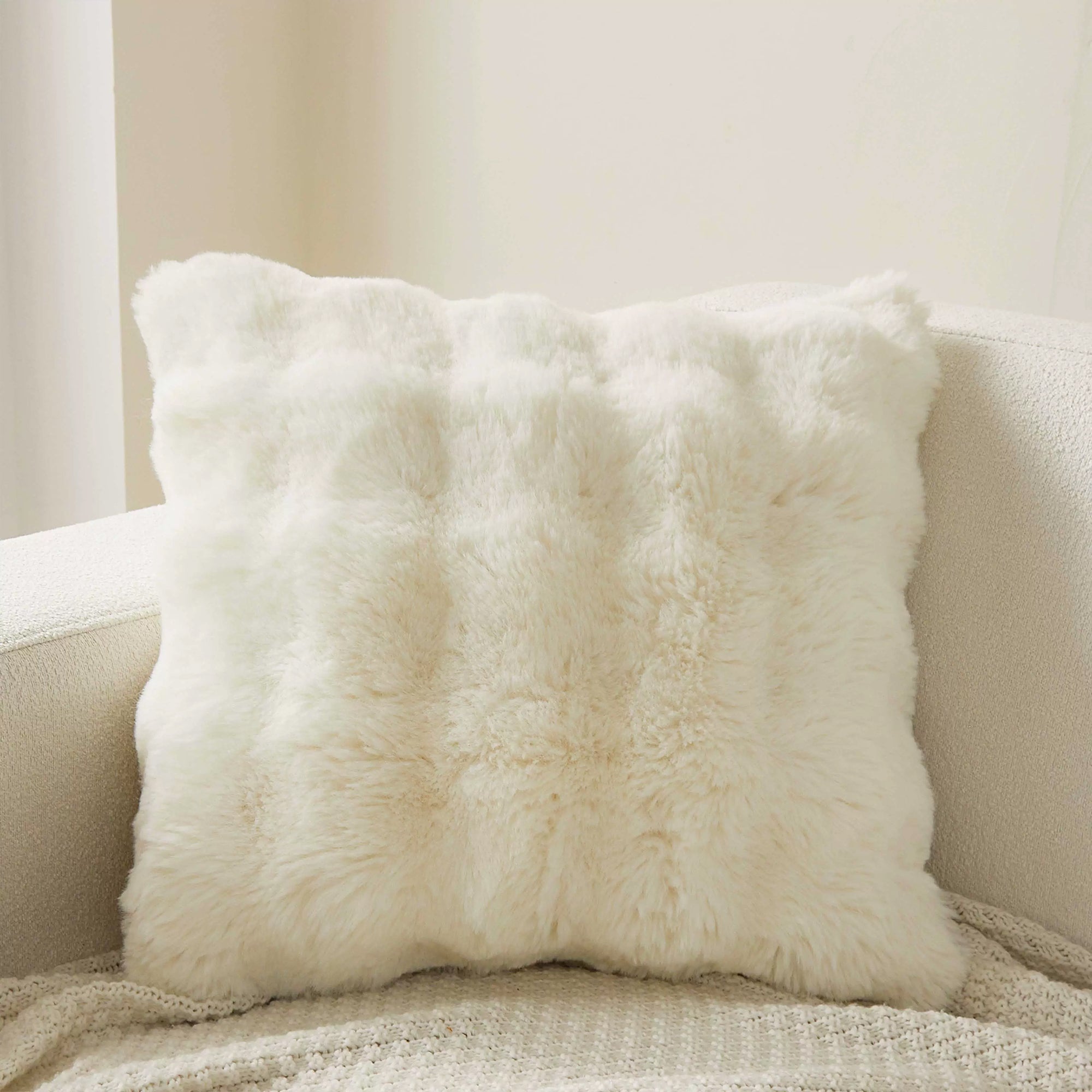 Soft Faux Fur Pillow Cover with Hidden Zipper