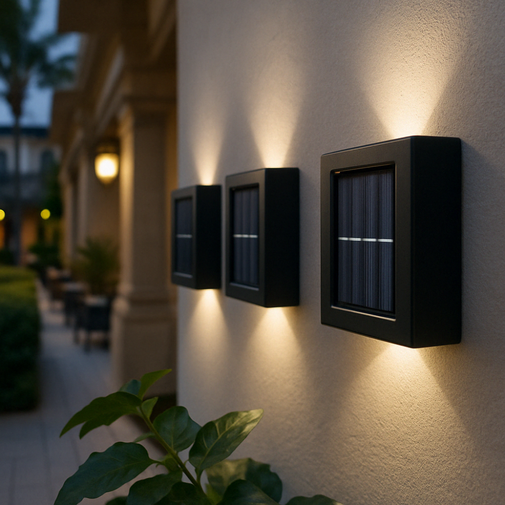 Solar Wall Light with Warm Up-and-Down Glow