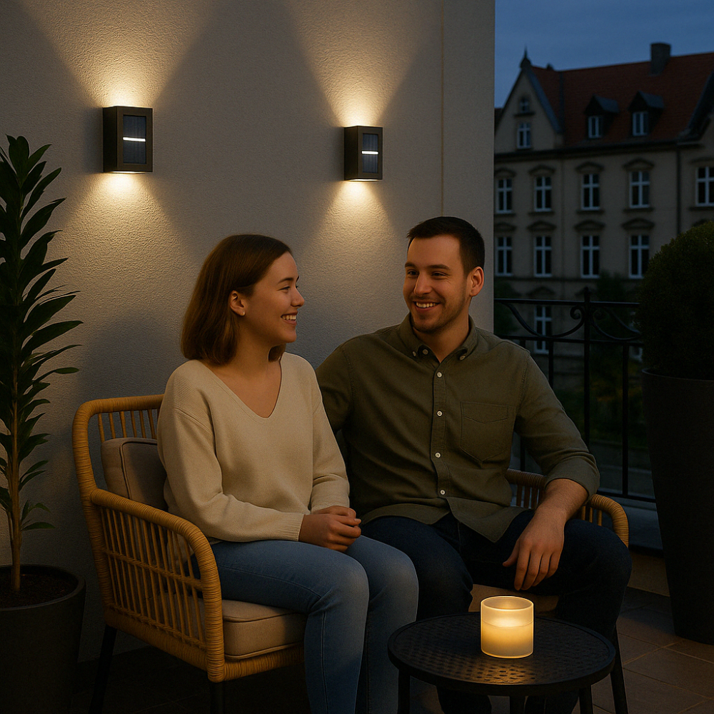 Solar Wall Light with Warm Up-and-Down Glow