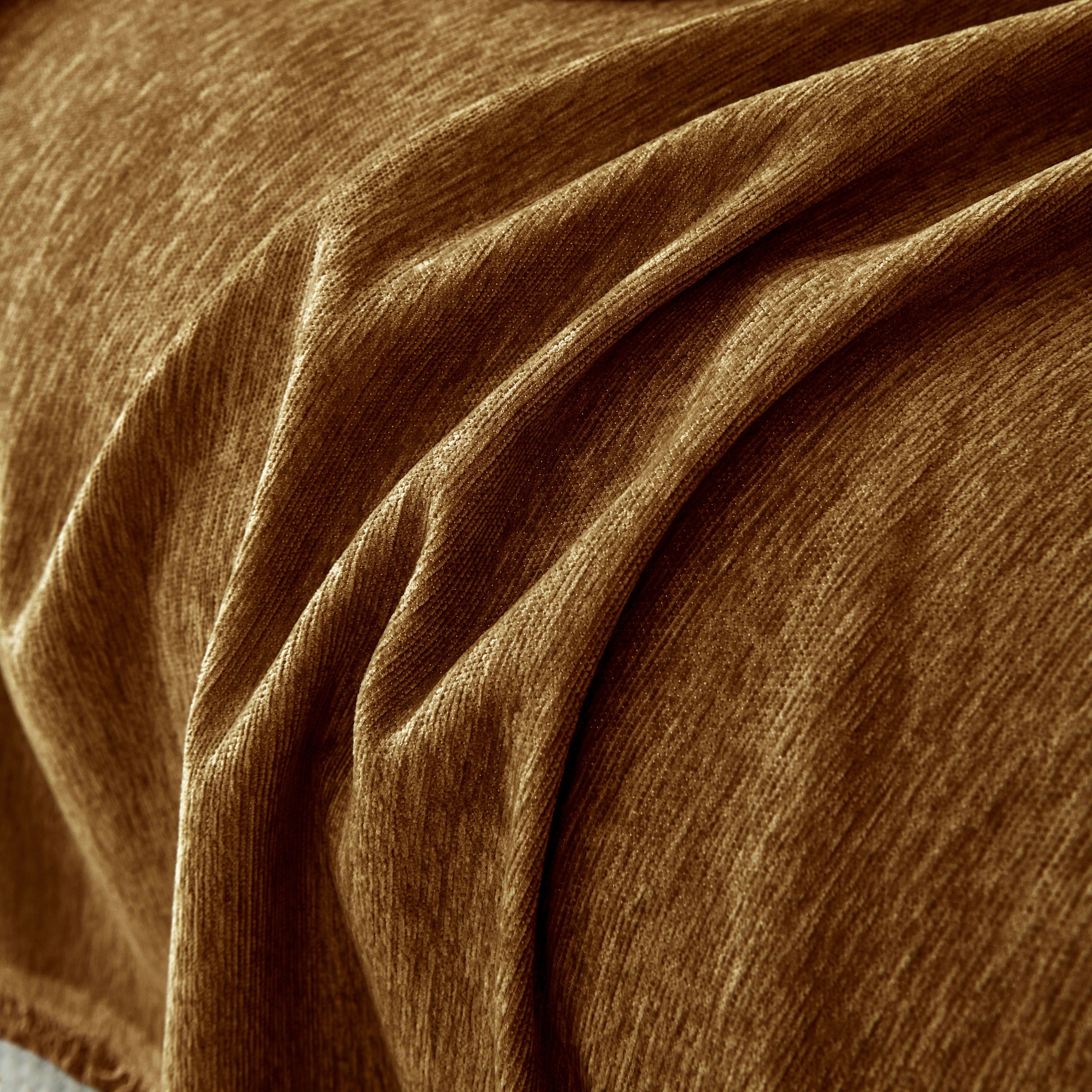 Solid Chenille Sofa Throw with Fringe Trim