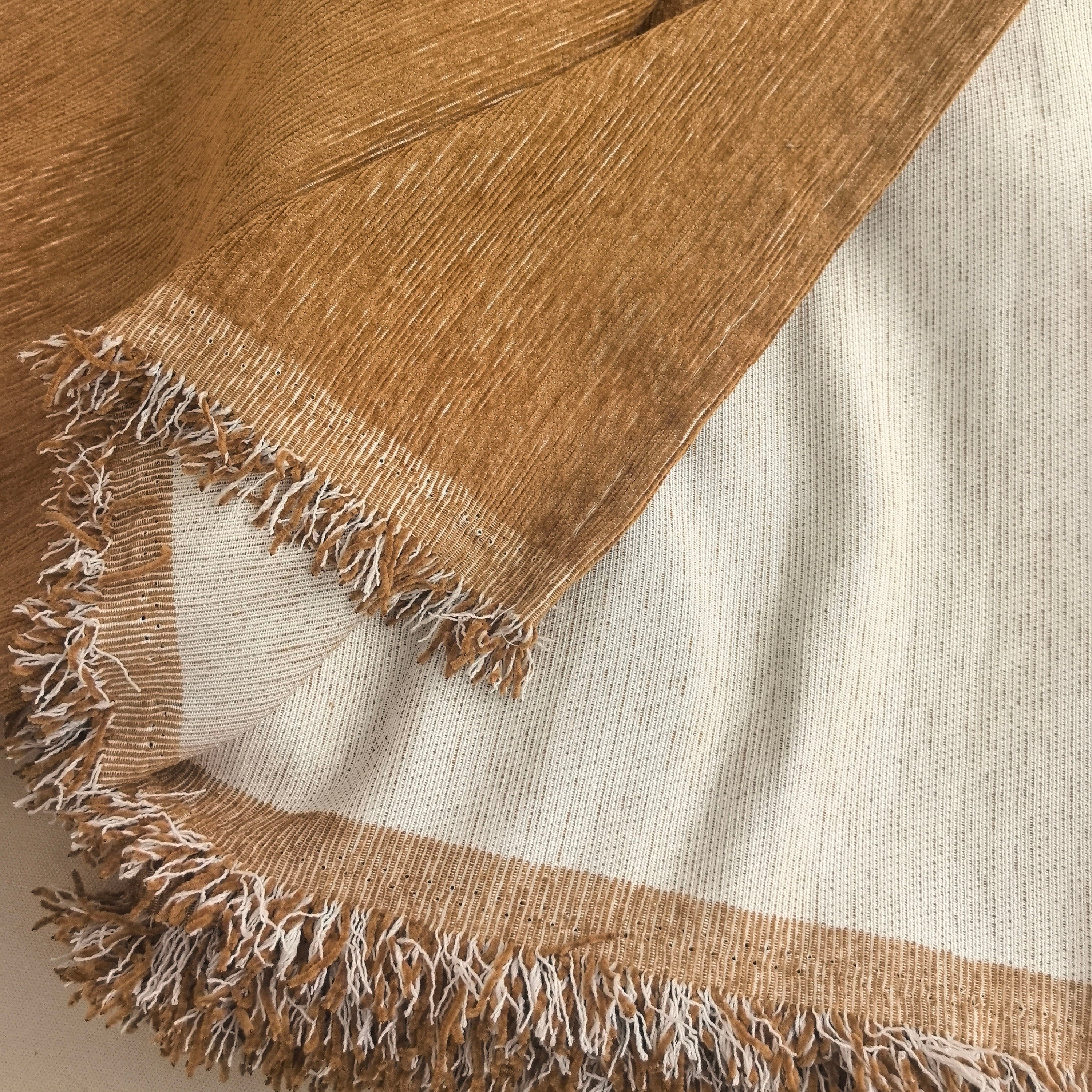 Solid Chenille Sofa Throw with Fringe Trim
