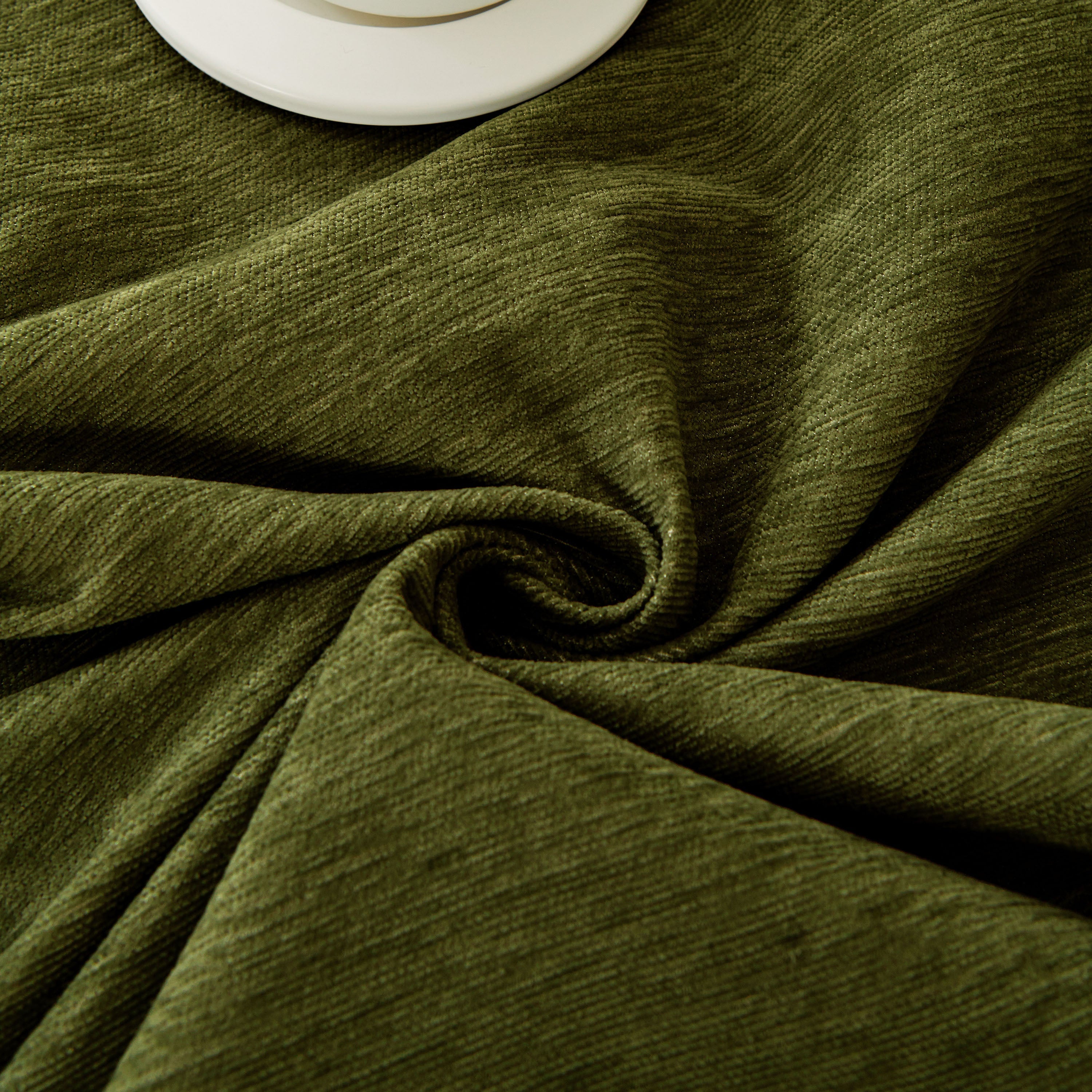 Solid Chenille Sofa Throw with Fringe Trim